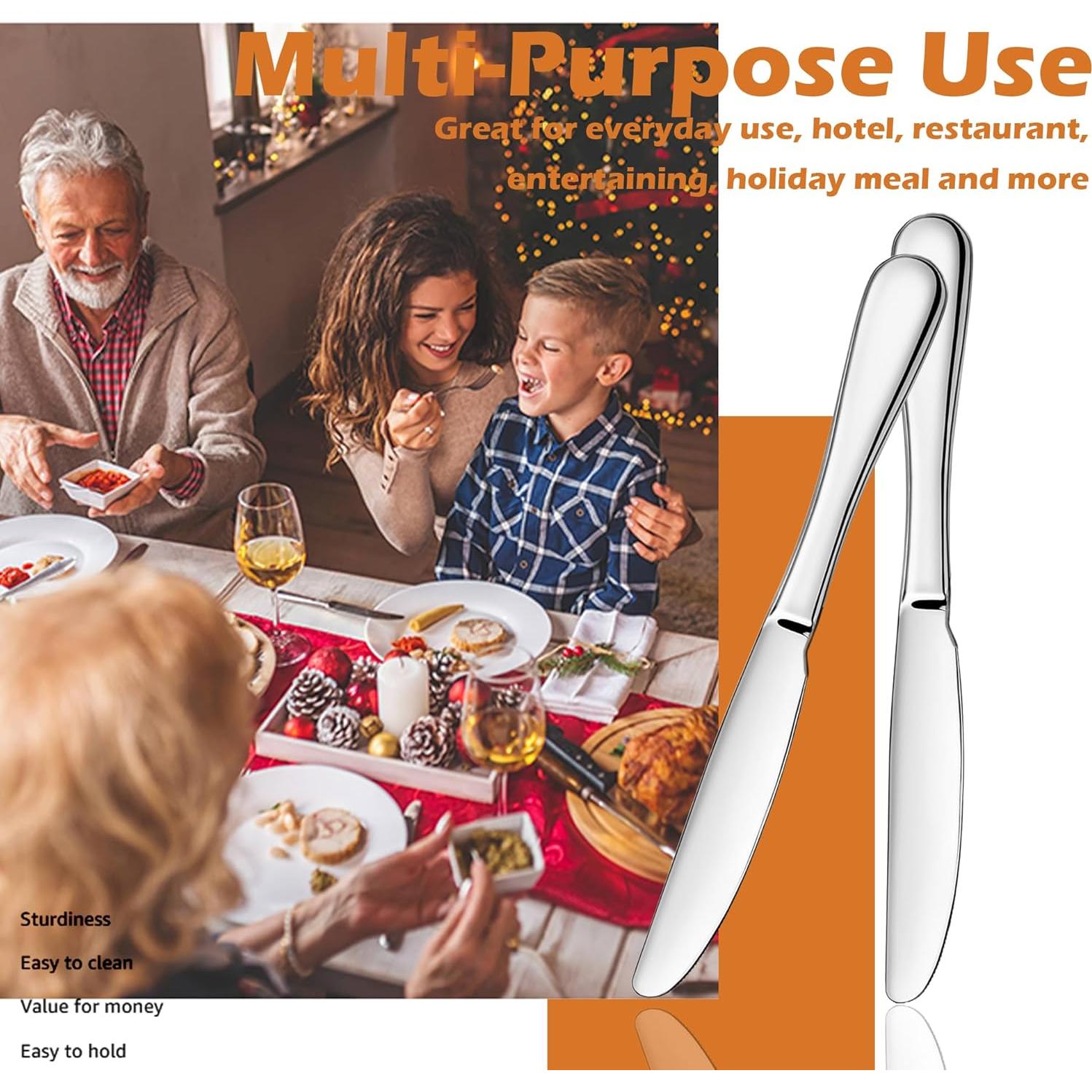 Juego de Cuchillos de Cena ATB de Acero Inoxidable - 2 Piezas