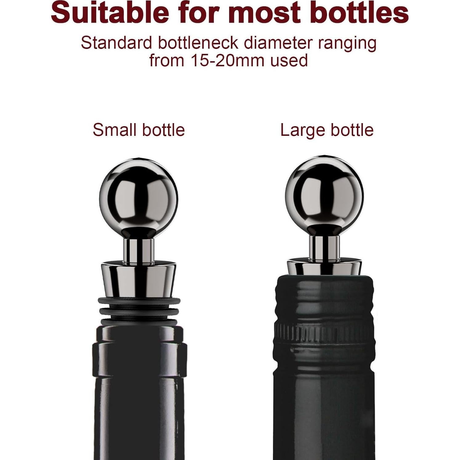 Tapones de vacío para vino BETTFOR 3 Pcs silicona a prueba de fugas