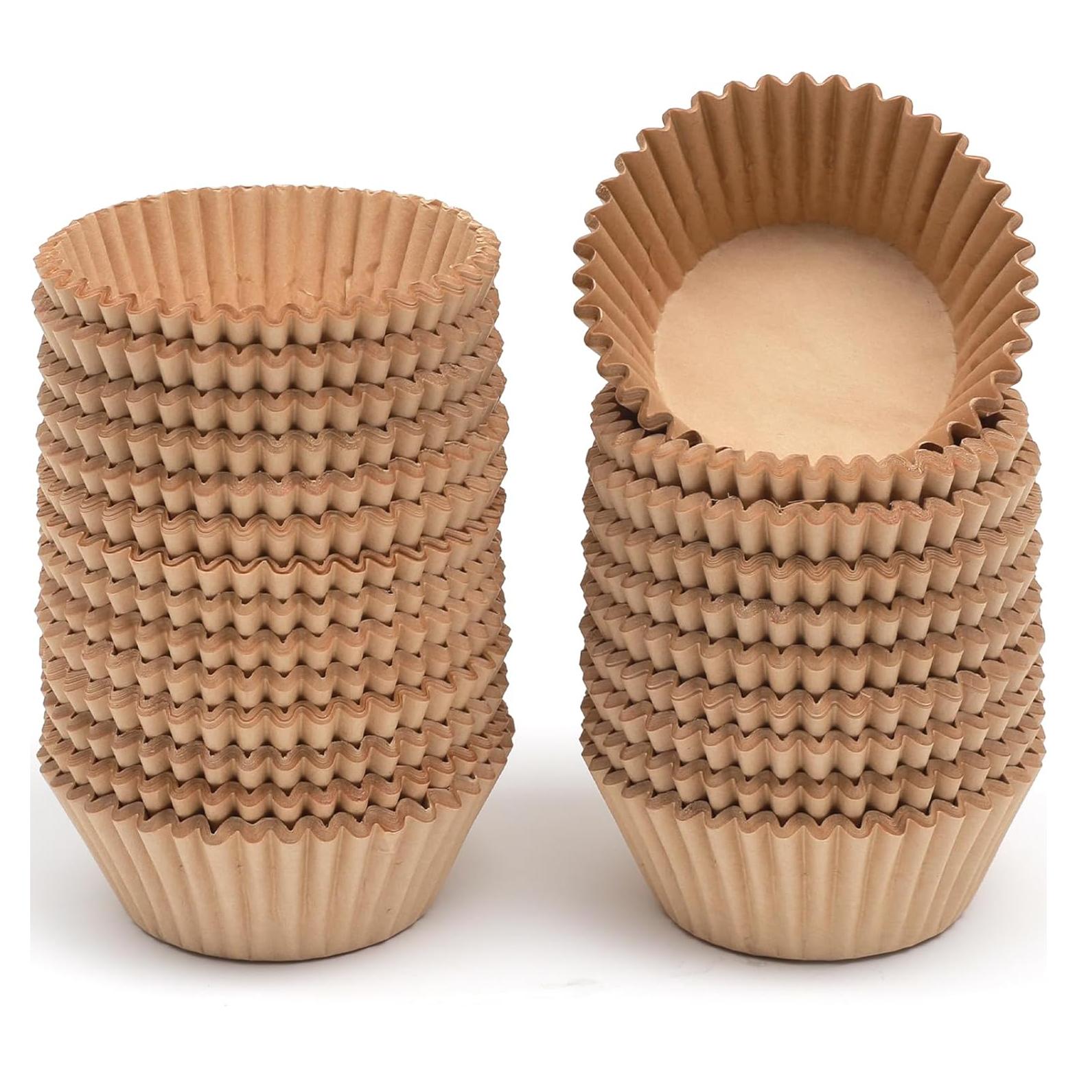 Forros de Cupcake Jumbo Qiqee 300 Piezas Papel Marrón