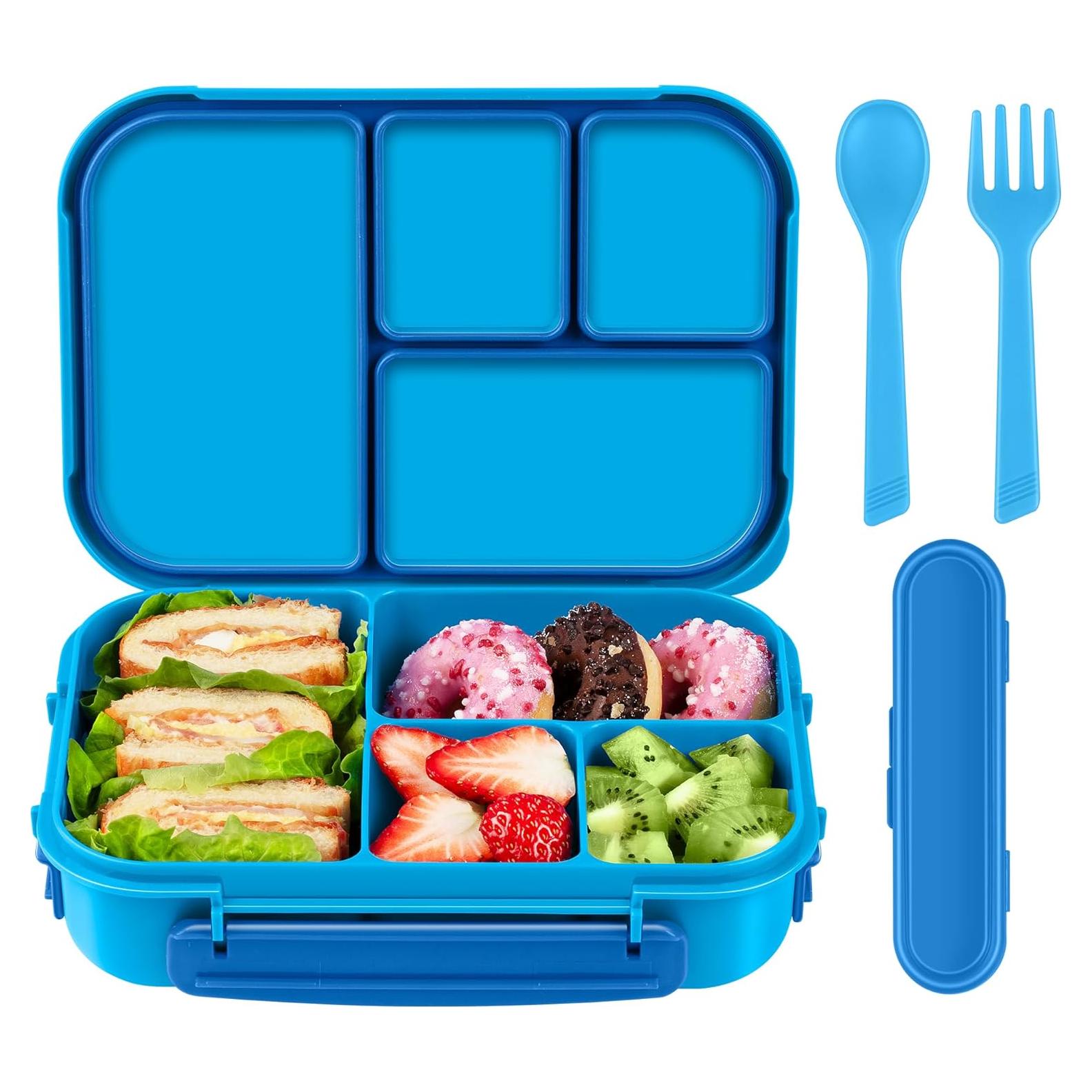 Caja de Almuerzo Bento Amathley 1200ml 4 Compartimentos Azul