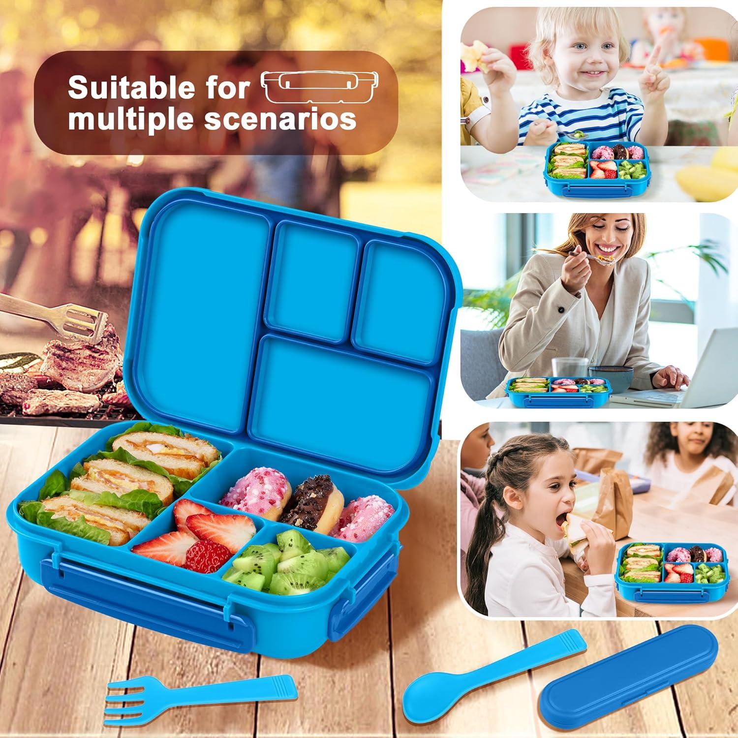 Caja de Almuerzo Bento Amathley 1200ml 4 Compartimentos Azul