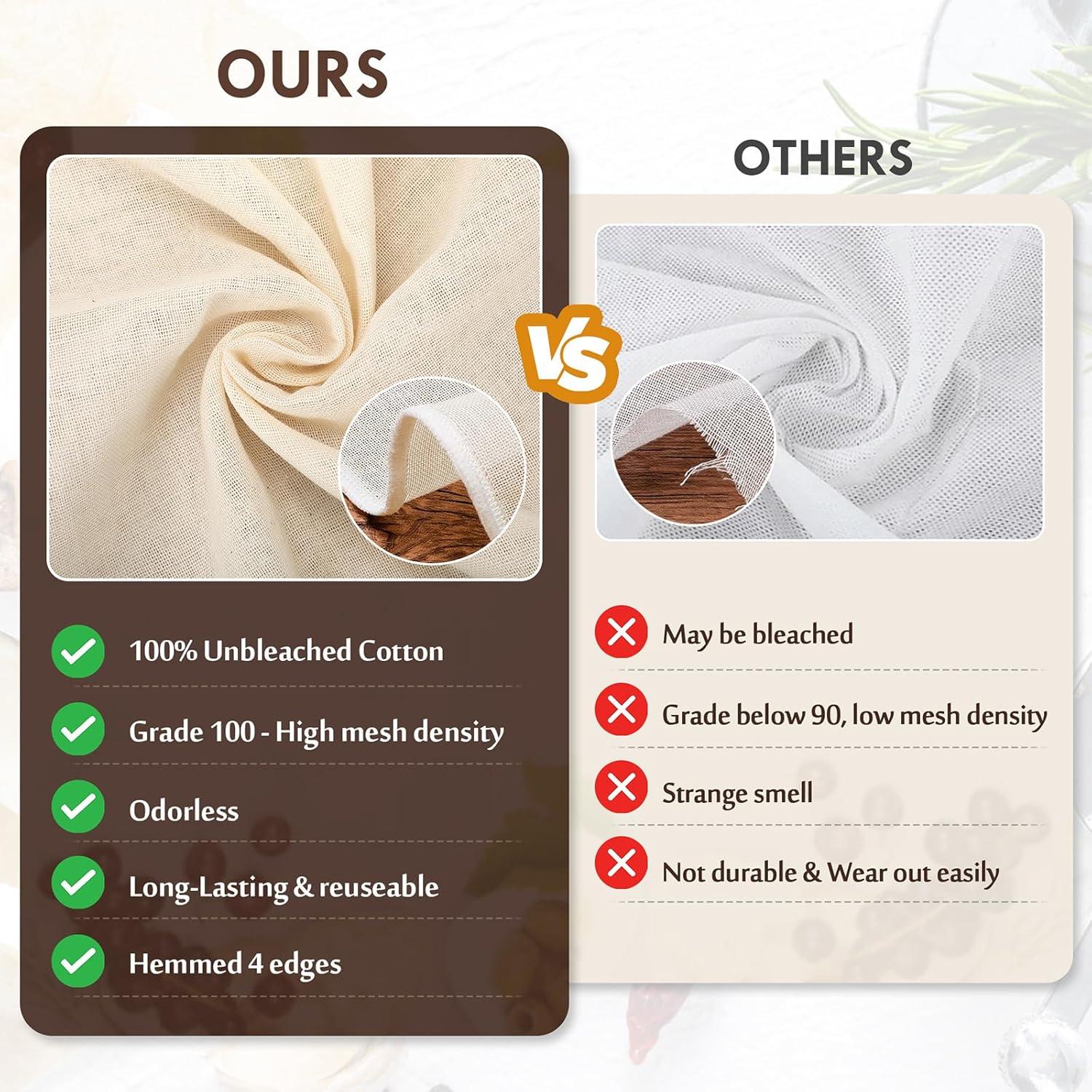 Gasa TOPULORS 6 PCS 40x40 cm 100% Algodón Reutilizable