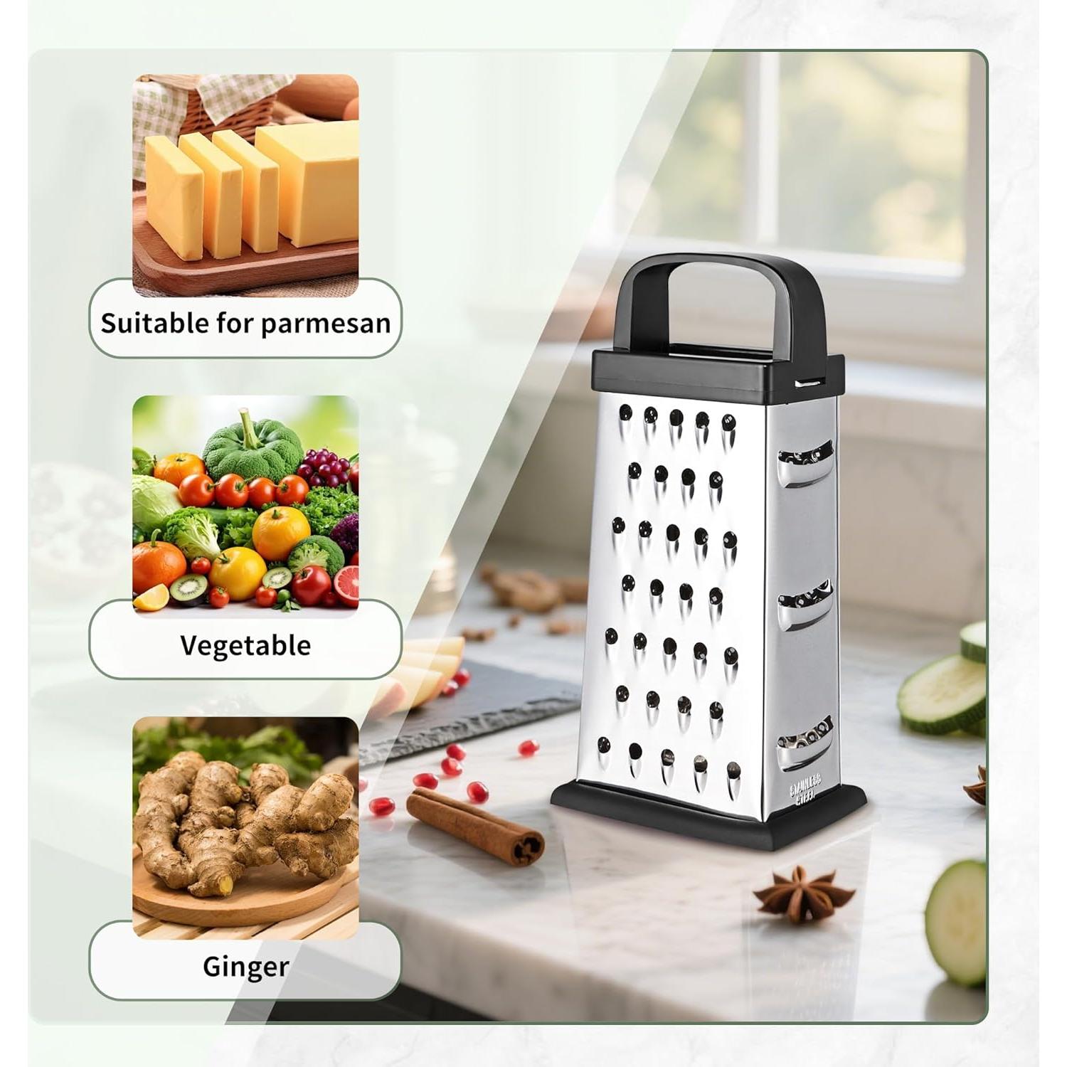 Rallador de Queso Kaishun Acero Inoxidable 20.3 cm Negro