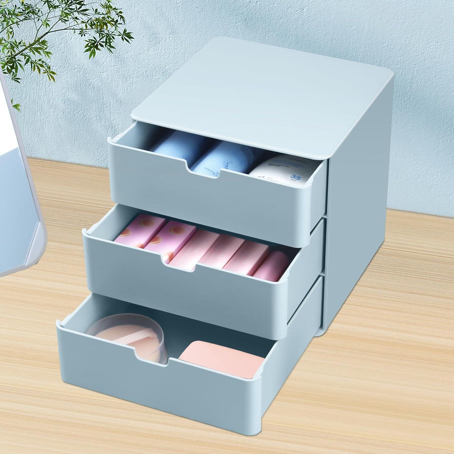 Organizador de Tocador Dalanpa 3 Cajones Azul 16.8x16.5 cm