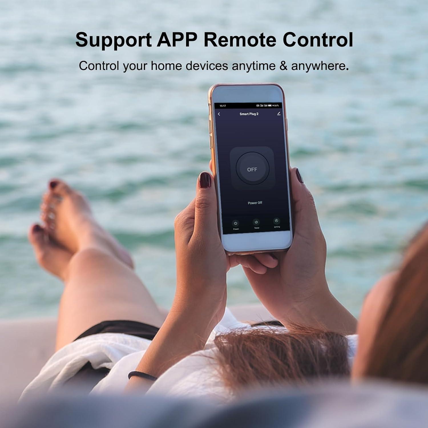 Enchufe Inteligente WiFi wooaismart 16A Control por Voz 2 Pcs