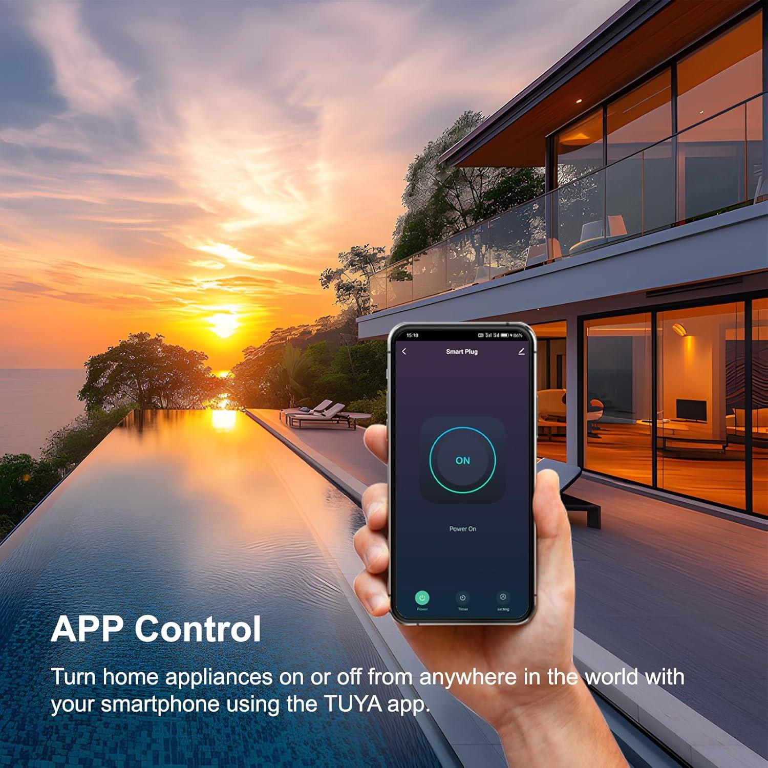 Enchufe Inteligente WiFi wooaismart 16A Control por Voz 2 Pcs