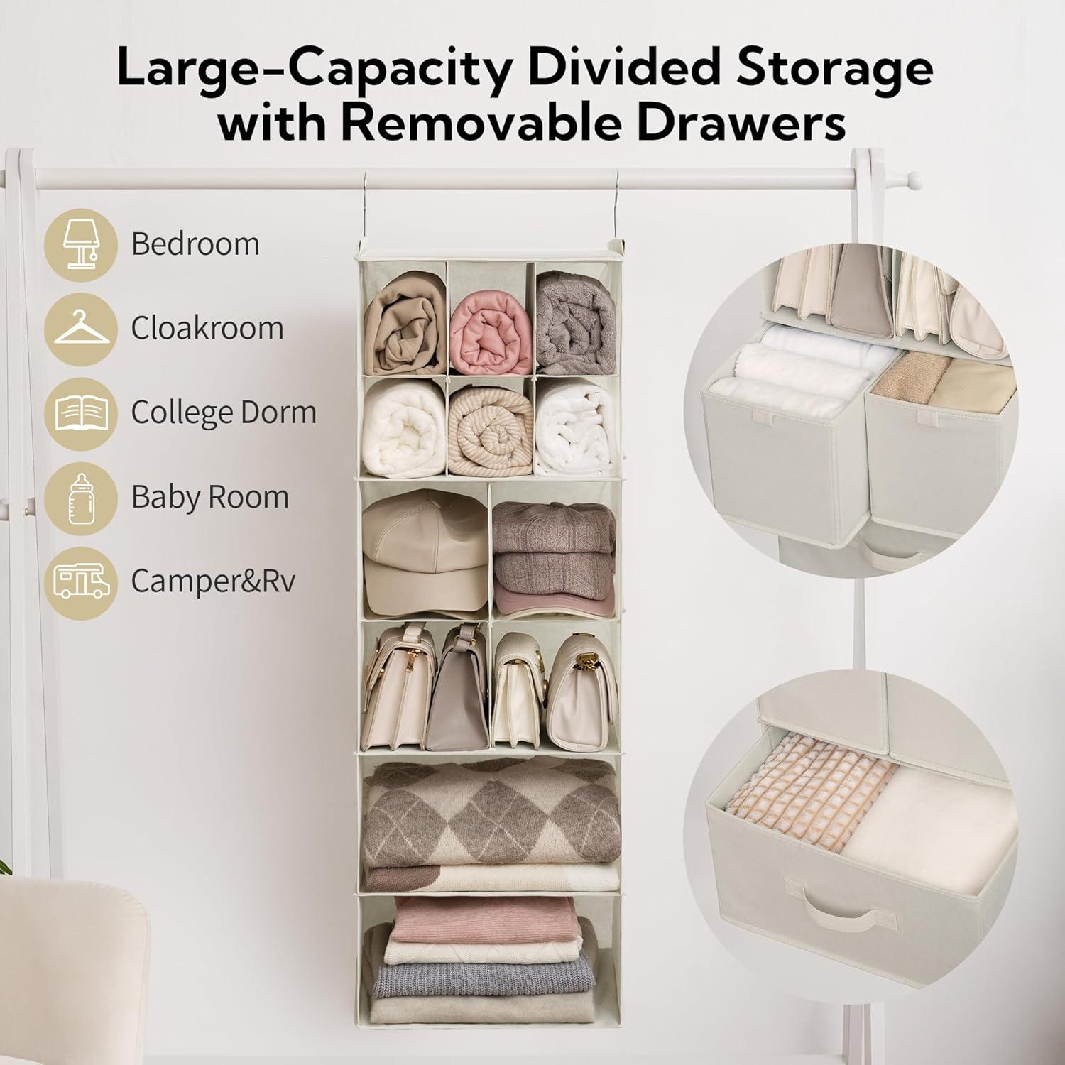 Organizador de Closet Colgante GRANNY SAYS Beige 6 Niveles