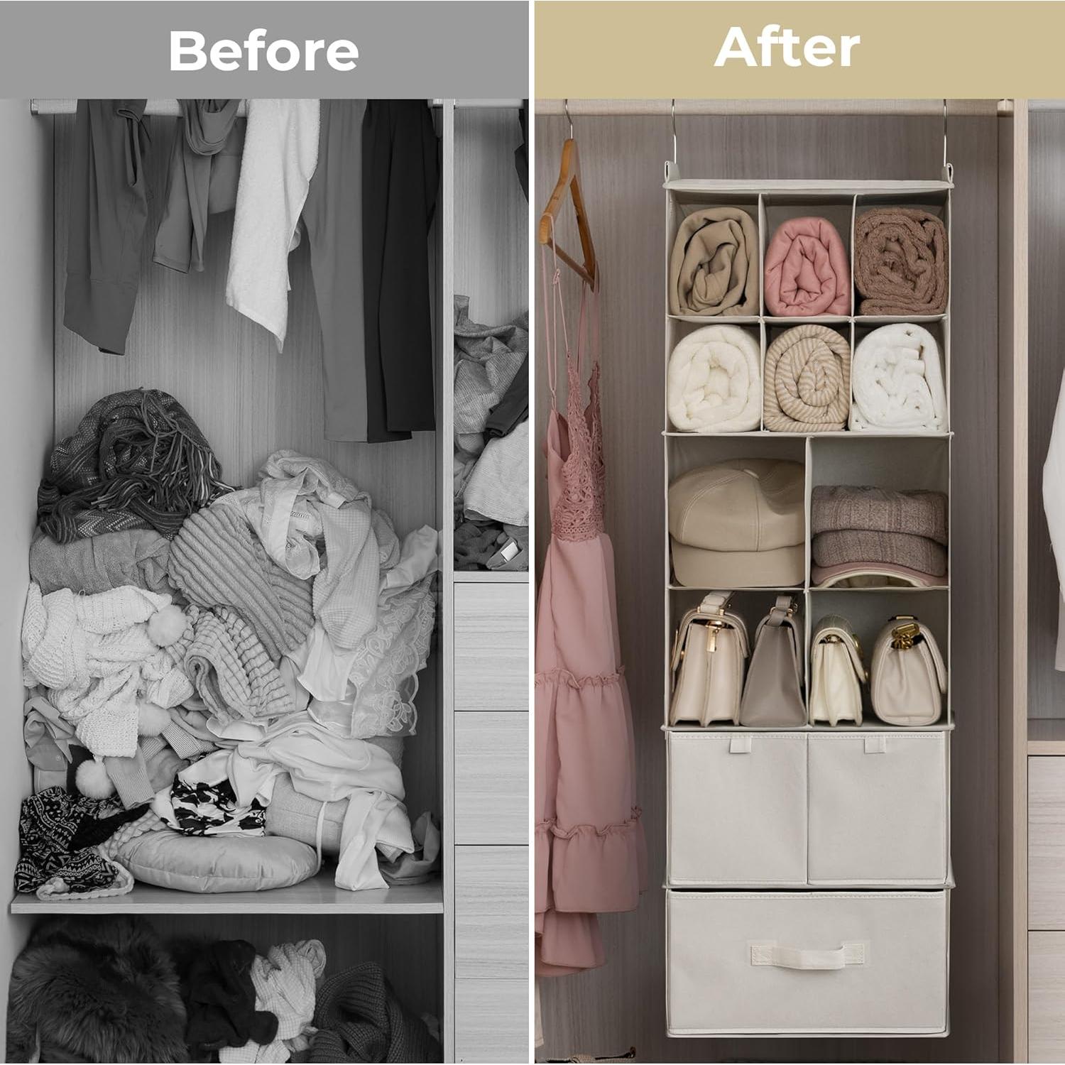 Organizador de Closet Colgante GRANNY SAYS Beige 6 Niveles