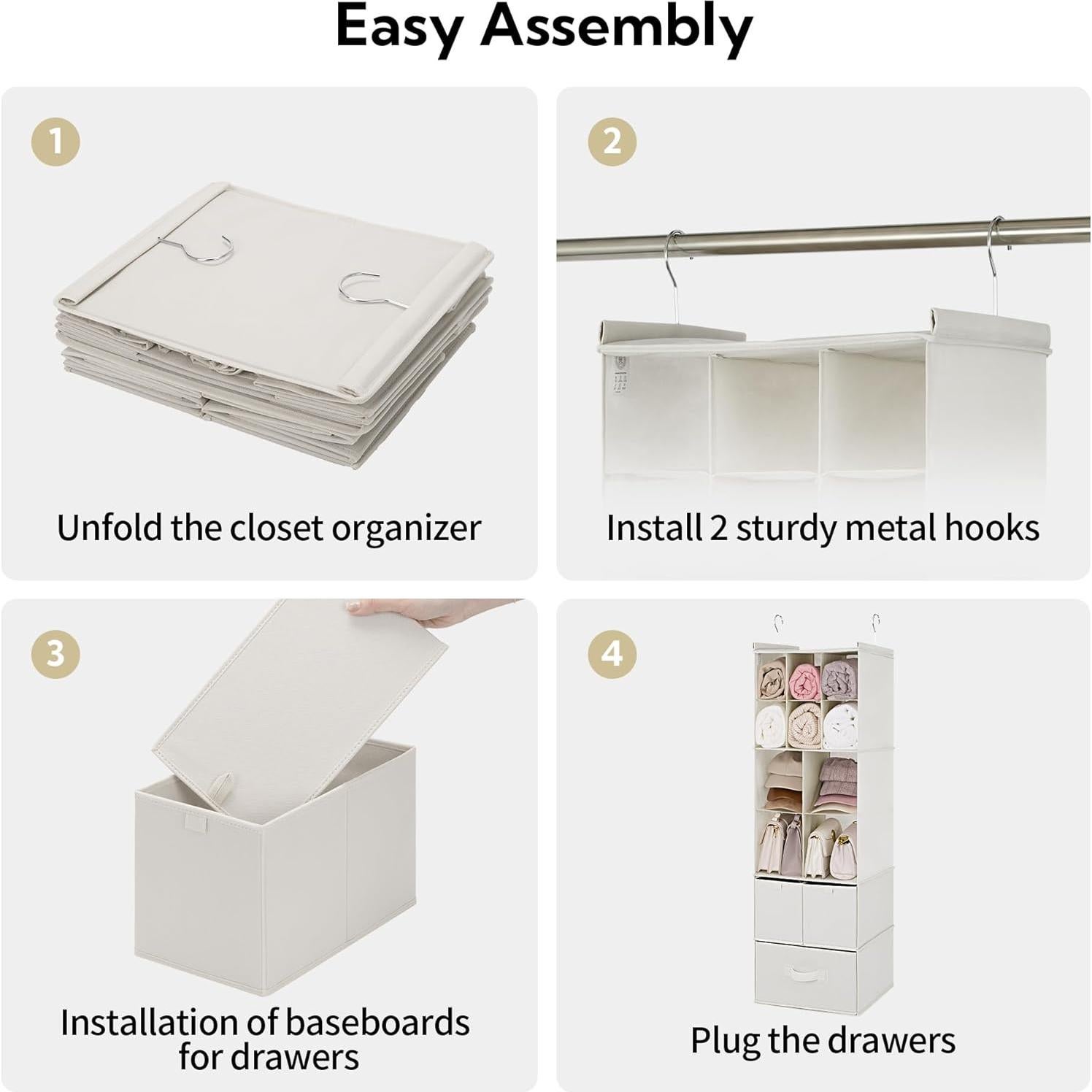 Organizador de Closet Colgante GRANNY SAYS Beige 6 Niveles