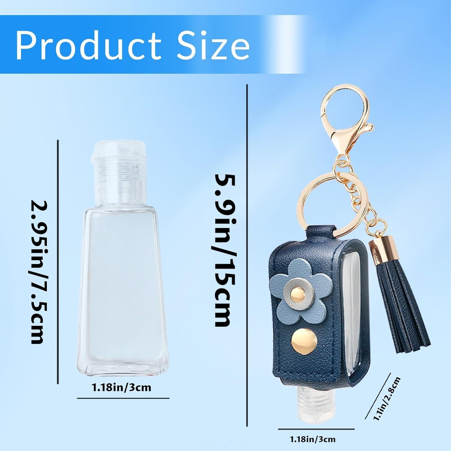 4 Piezas Llaveros con Botellas de 30ml para Sanitizante de Manos