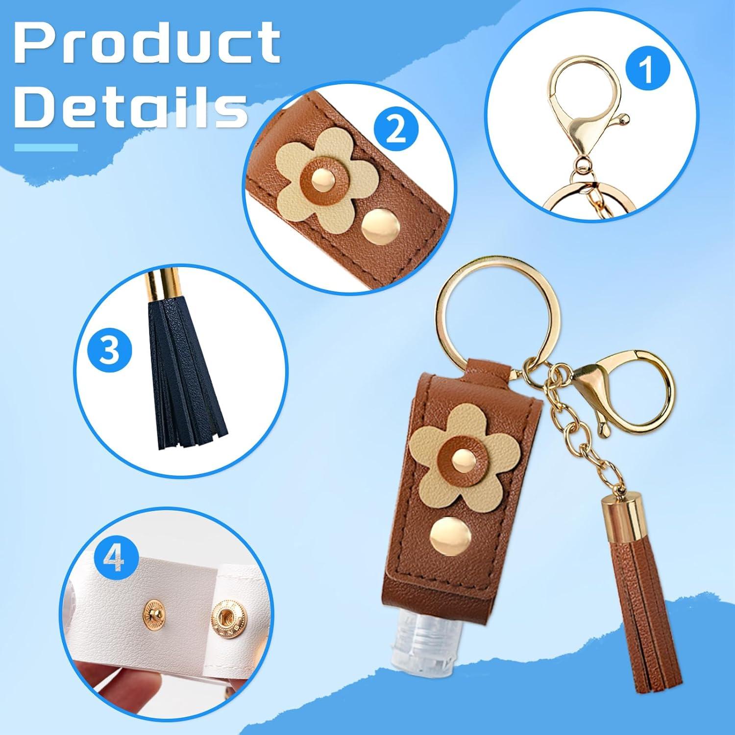 4 Piezas Llaveros con Botellas de 30ml para Sanitizante de Manos