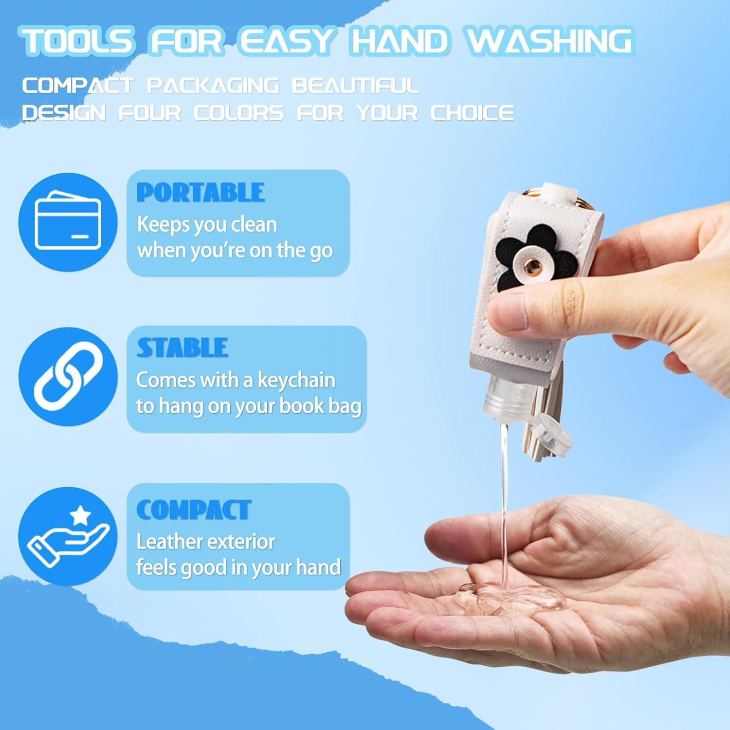 4 Piezas Llaveros con Botellas de 30ml para Sanitizante de Manos