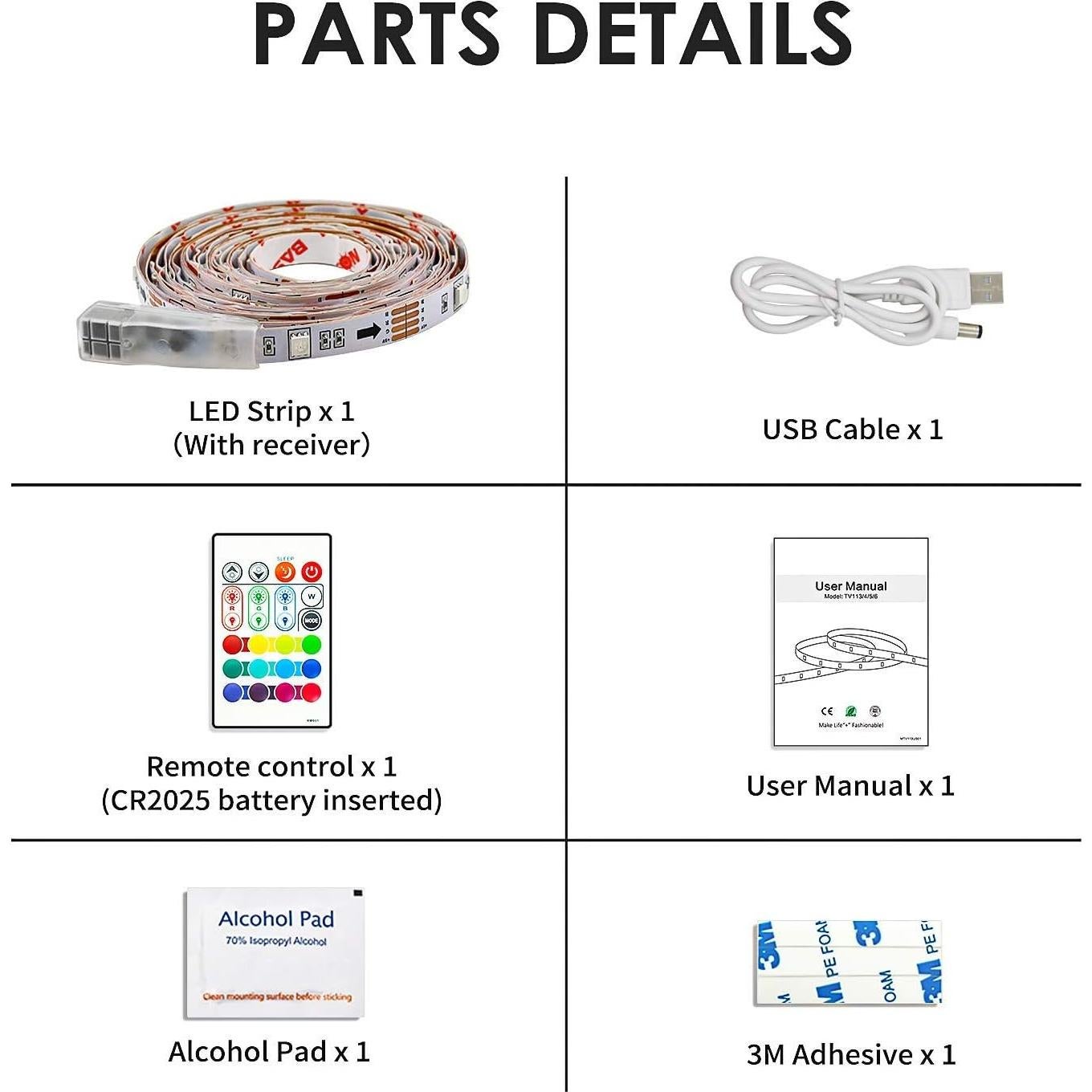 Tira LED Retroiluminación TV BASON 4.5m Control Remoto 4096 Colores
