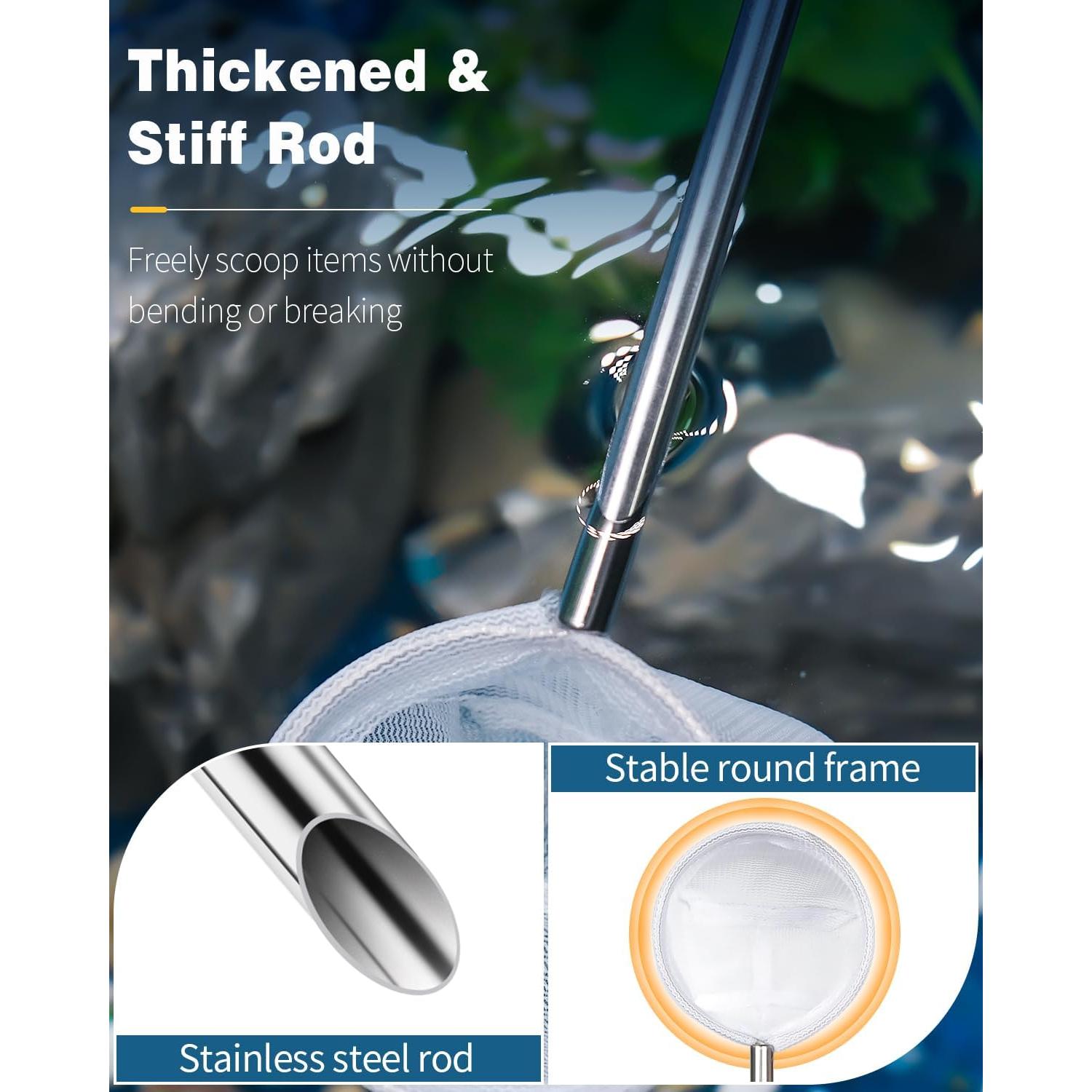 Red de Camarones Pawfly 5.08cm con Mango Telescópico Acero Inoxidable