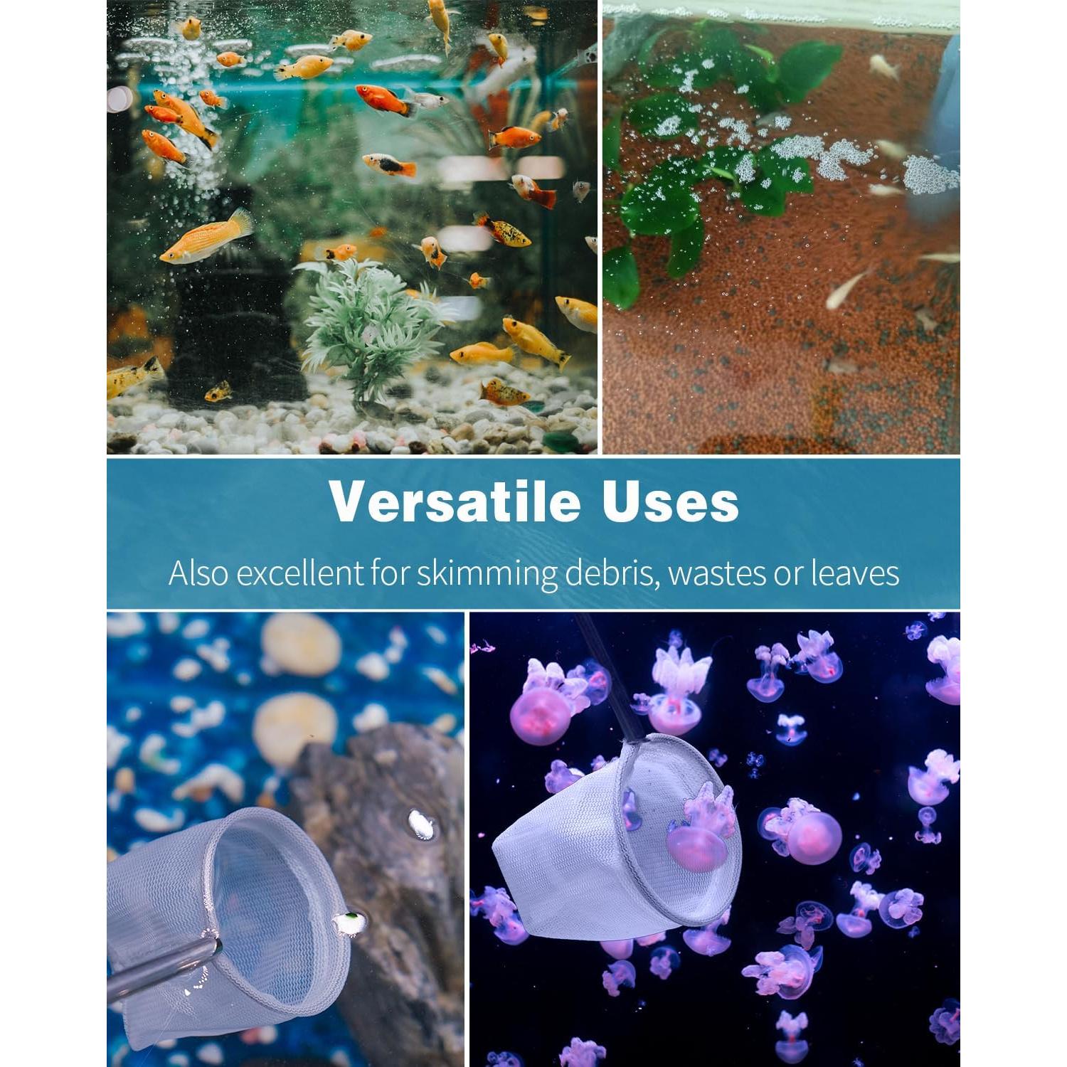 Red de Camarones Pawfly 5.08cm con Mango Telescópico Acero Inoxidable