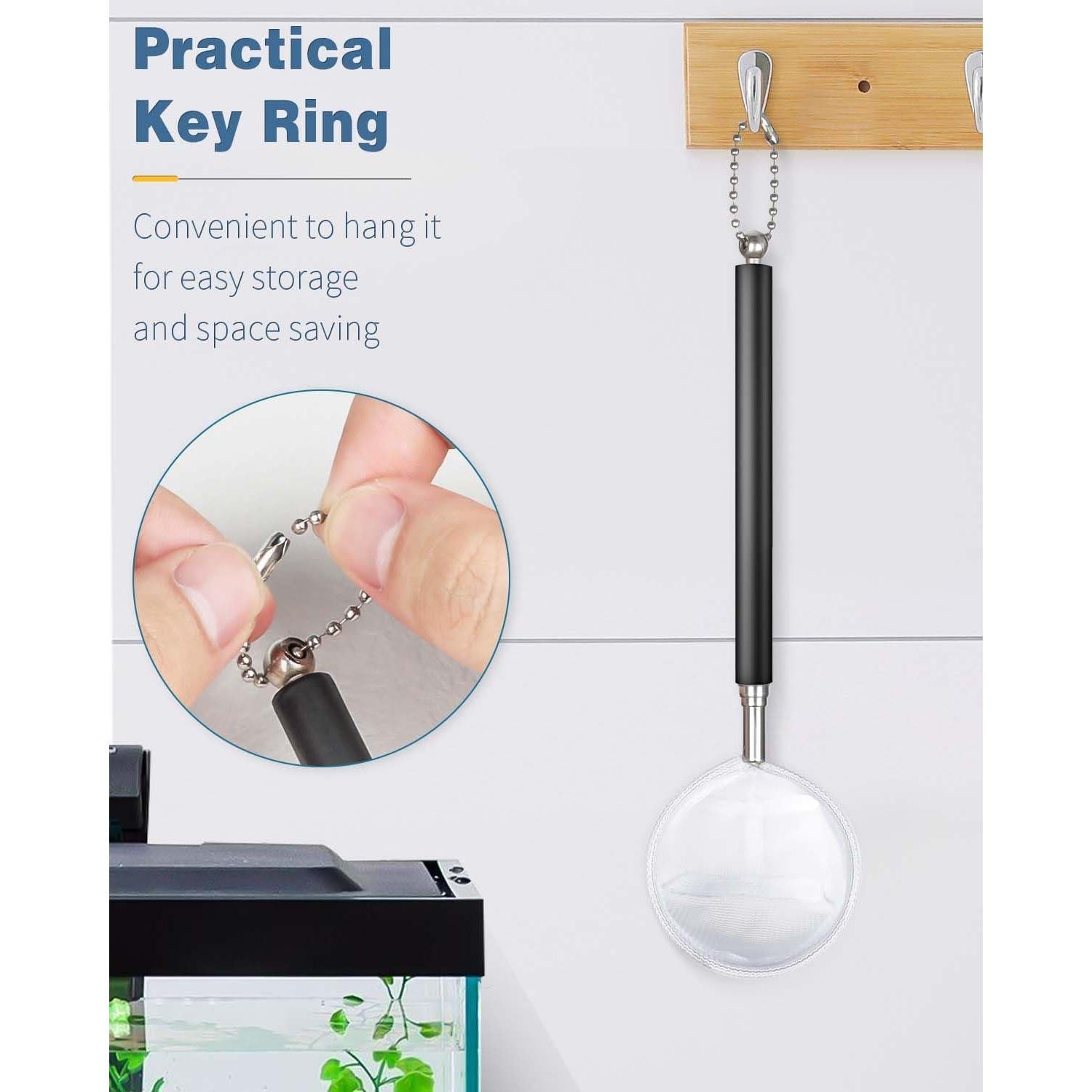 Red de Camarones Pawfly 5.08cm con Mango Telescópico Acero Inoxidable