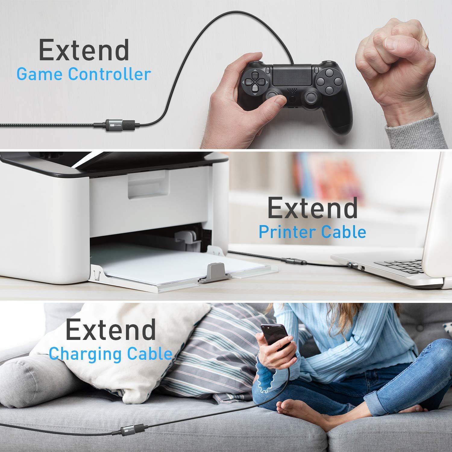 Cable de Extensión USB 3.0 ITD ITANDA 0.46 m Gris 5Gbps