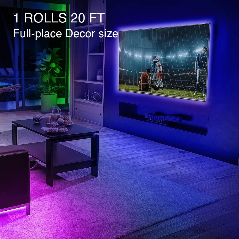 Luces LED PHOPOLLO 6.1m RGB con control remoto y 20 colores