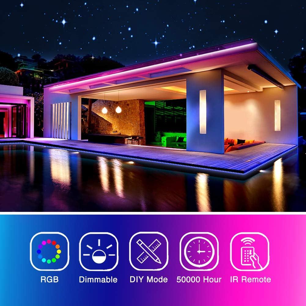 Luces LED PHOPOLLO 6.1m RGB con control remoto y 20 colores