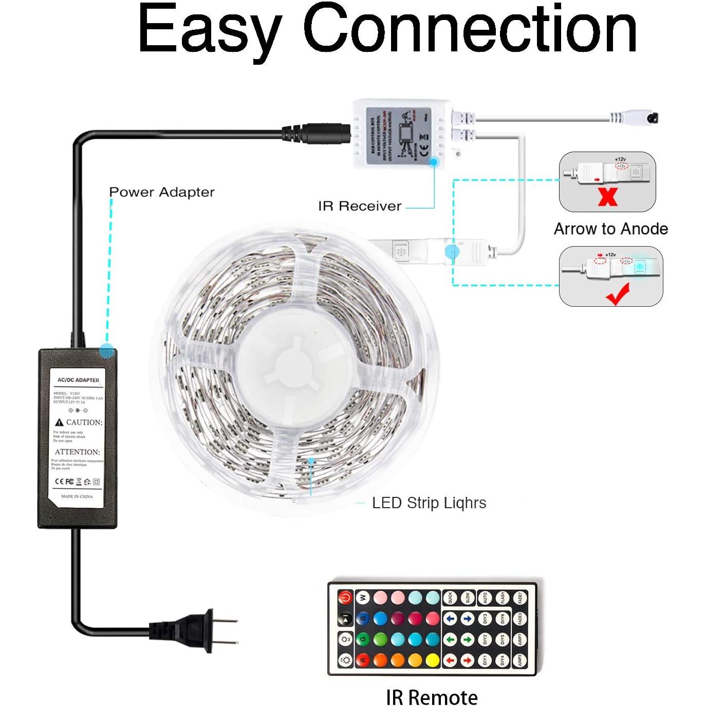 Luces LED PHOPOLLO 6.1m RGB con control remoto y 20 colores