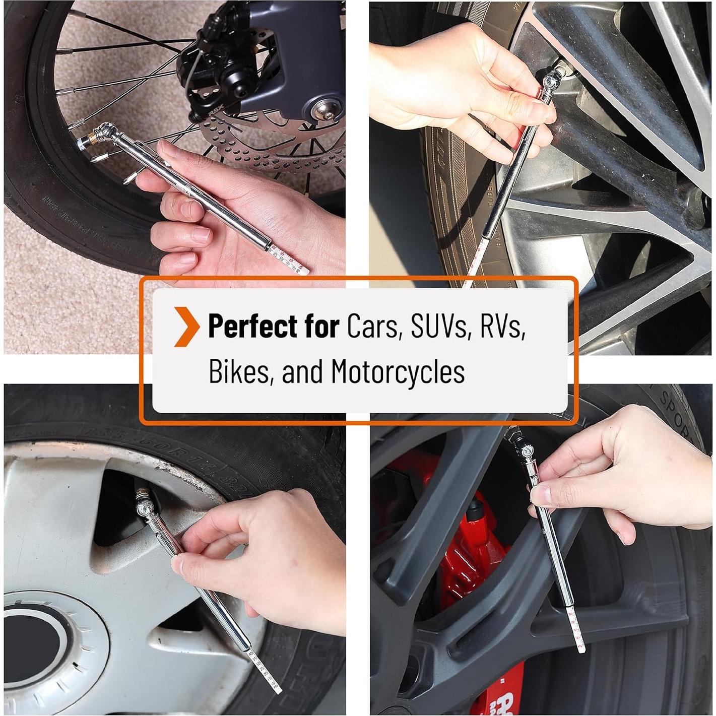 Medidor de Presión de Neumáticos UNCO - 2 Paquete, 10-75 PSI