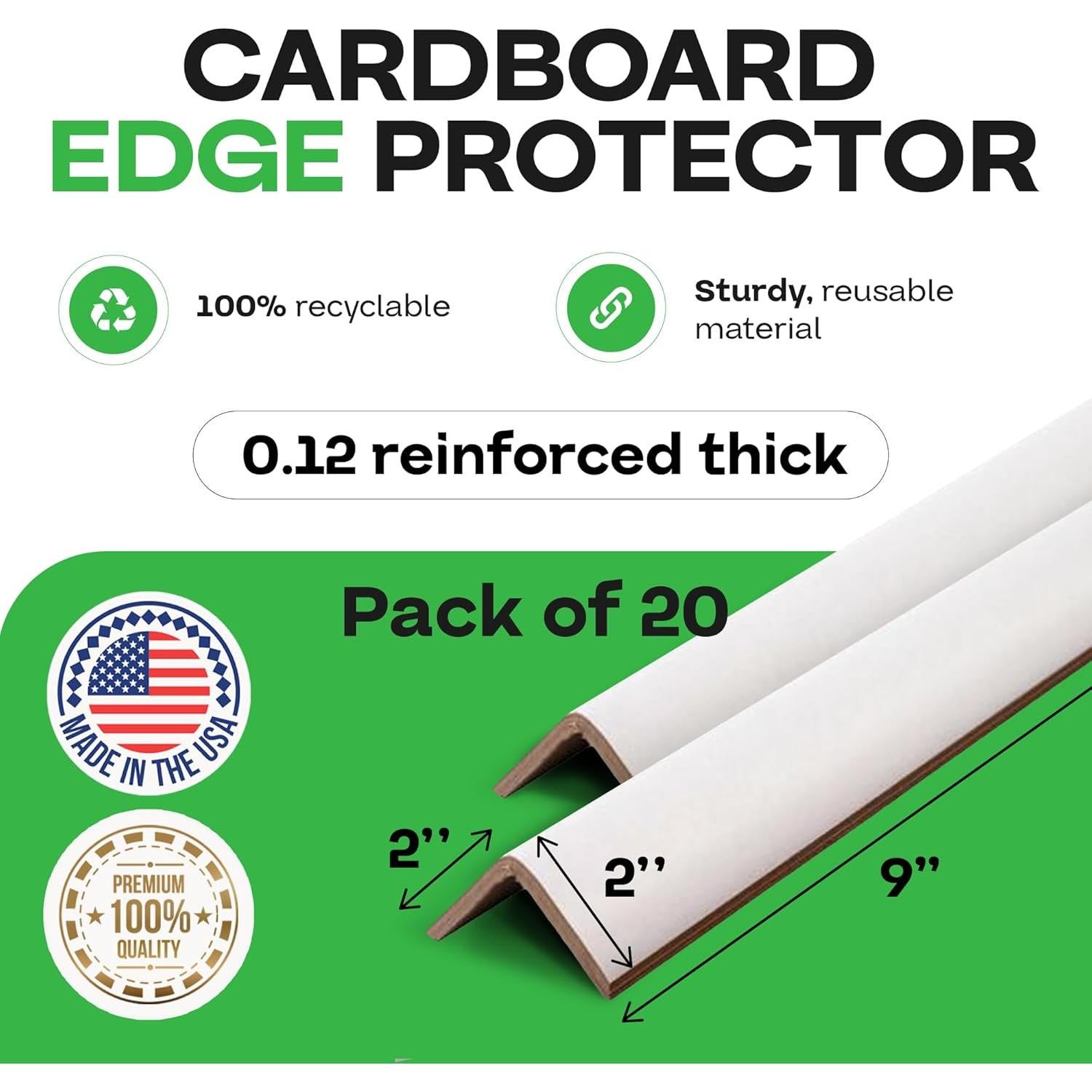 Protectores de Esquinas de Cartón IDL 20 Unidades 5.1x22.9 cm