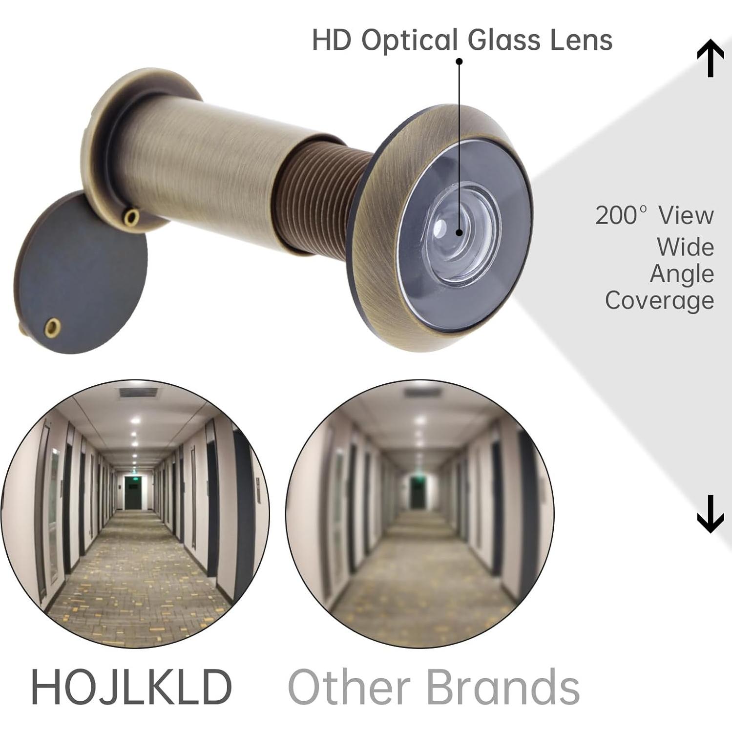 Mirador de Puerta HOJLKLD Bronce Antiguo 200 Grados 16mm