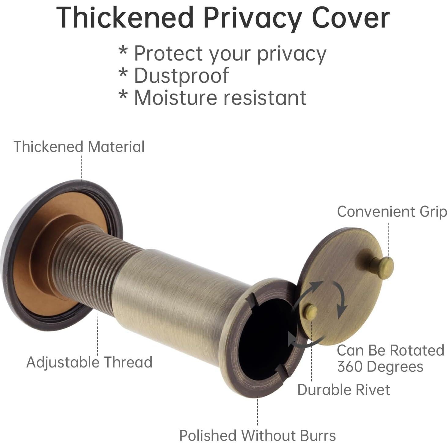 Mirador de Puerta HOJLKLD Bronce Antiguo 200 Grados 16mm