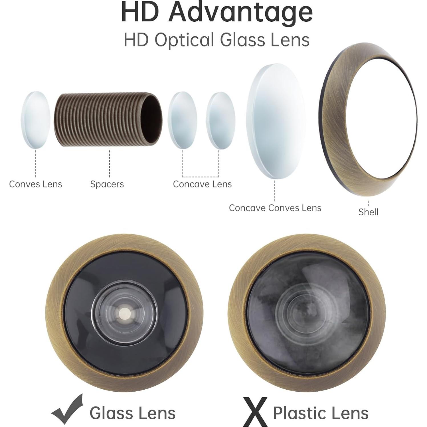 Mirador de Puerta HOJLKLD Bronce Antiguo 200 Grados 16mm