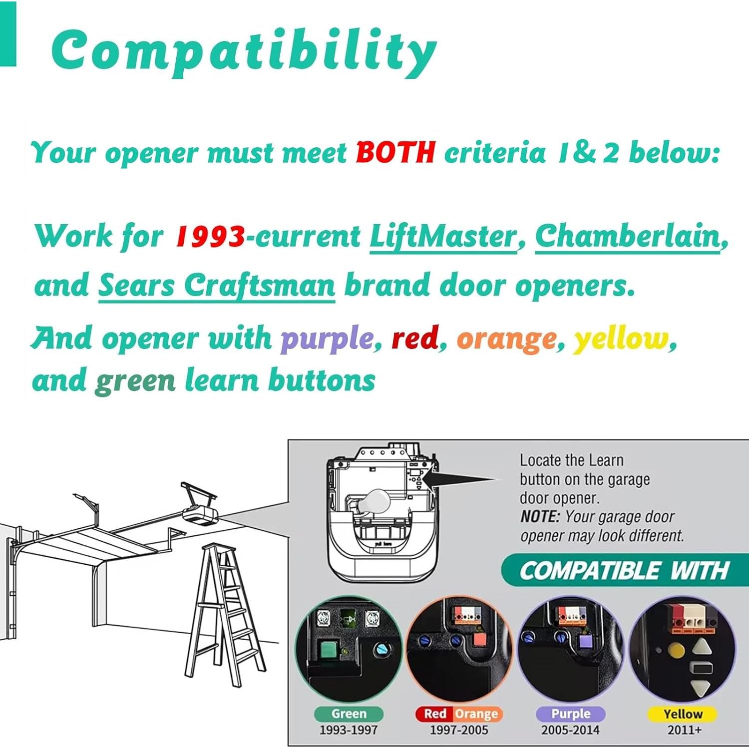 Control Remoto Llavero 2P Lift Master Chamberlain 4 Botones