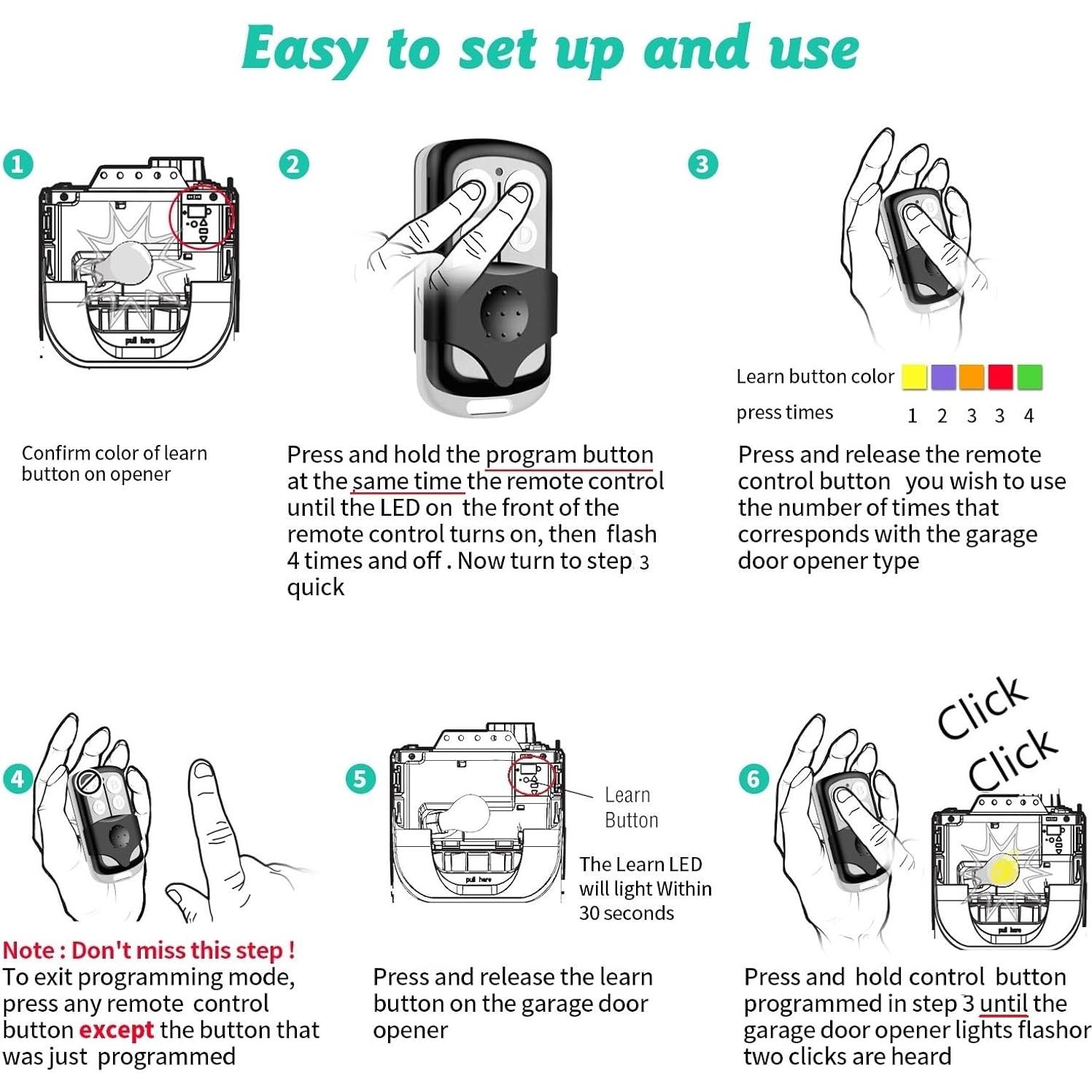 Control Remoto Llavero 2P Lift Master Chamberlain 4 Botones
