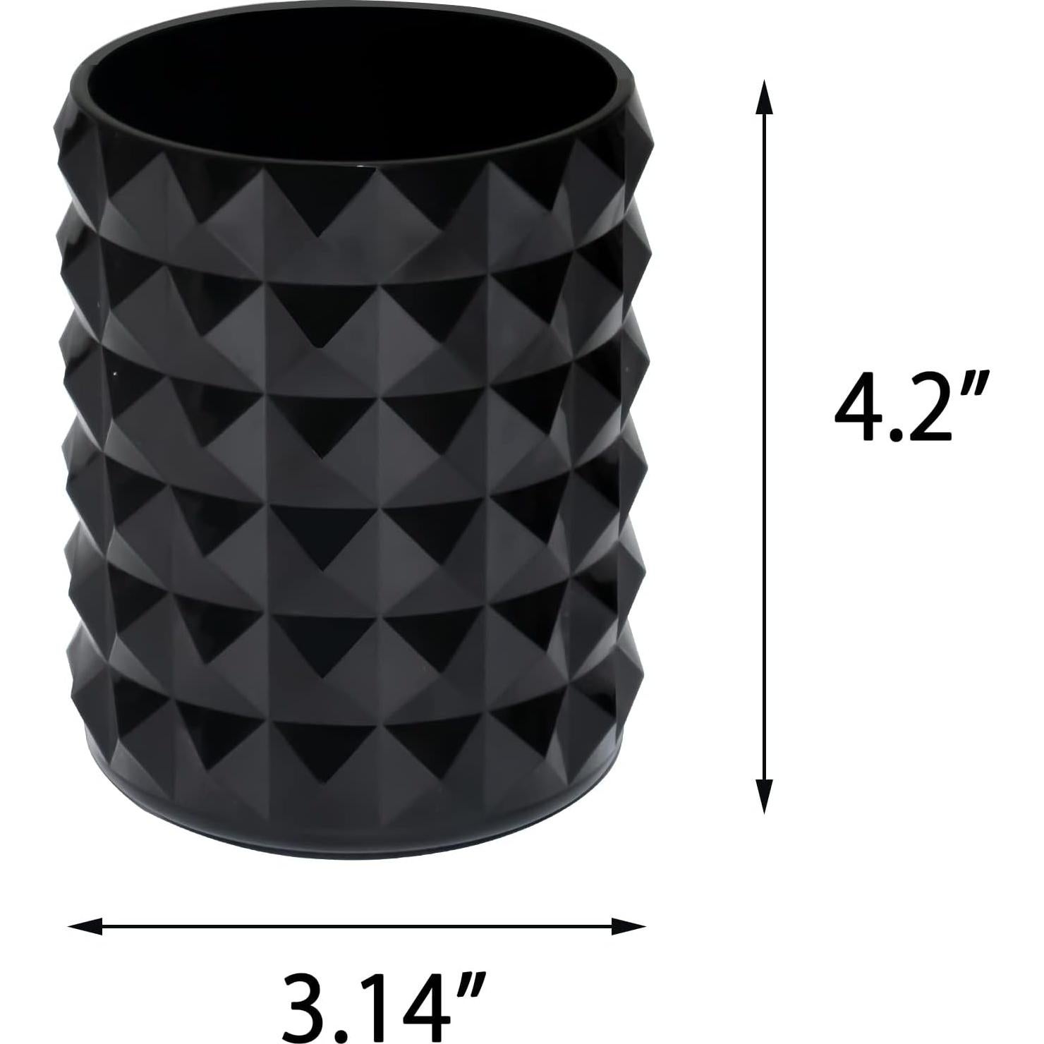 Organizador de Brochas de Maquillaje Funtygy Acrílico Negro 8cm