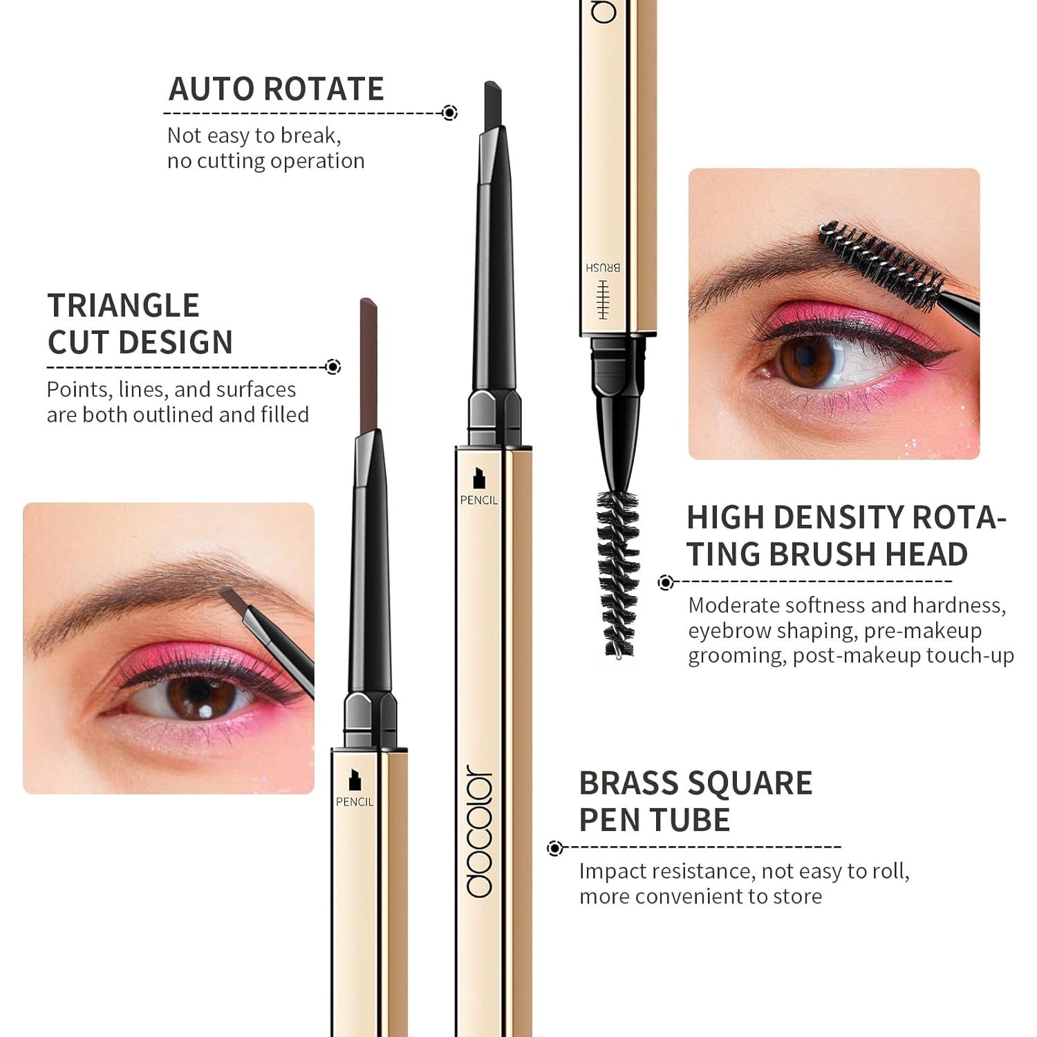 Lápiz Micro para Cejas Docolor 2 Piezas - Definidor a Prueba de Agua