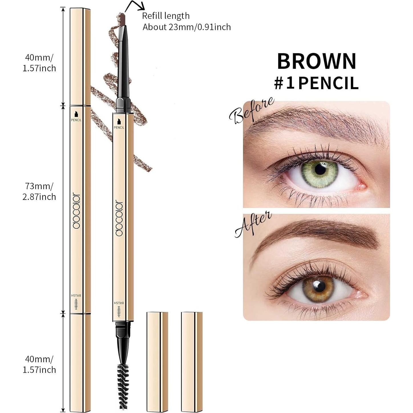 Lápiz Micro para Cejas Docolor 2 Piezas - Definidor a Prueba de Agua