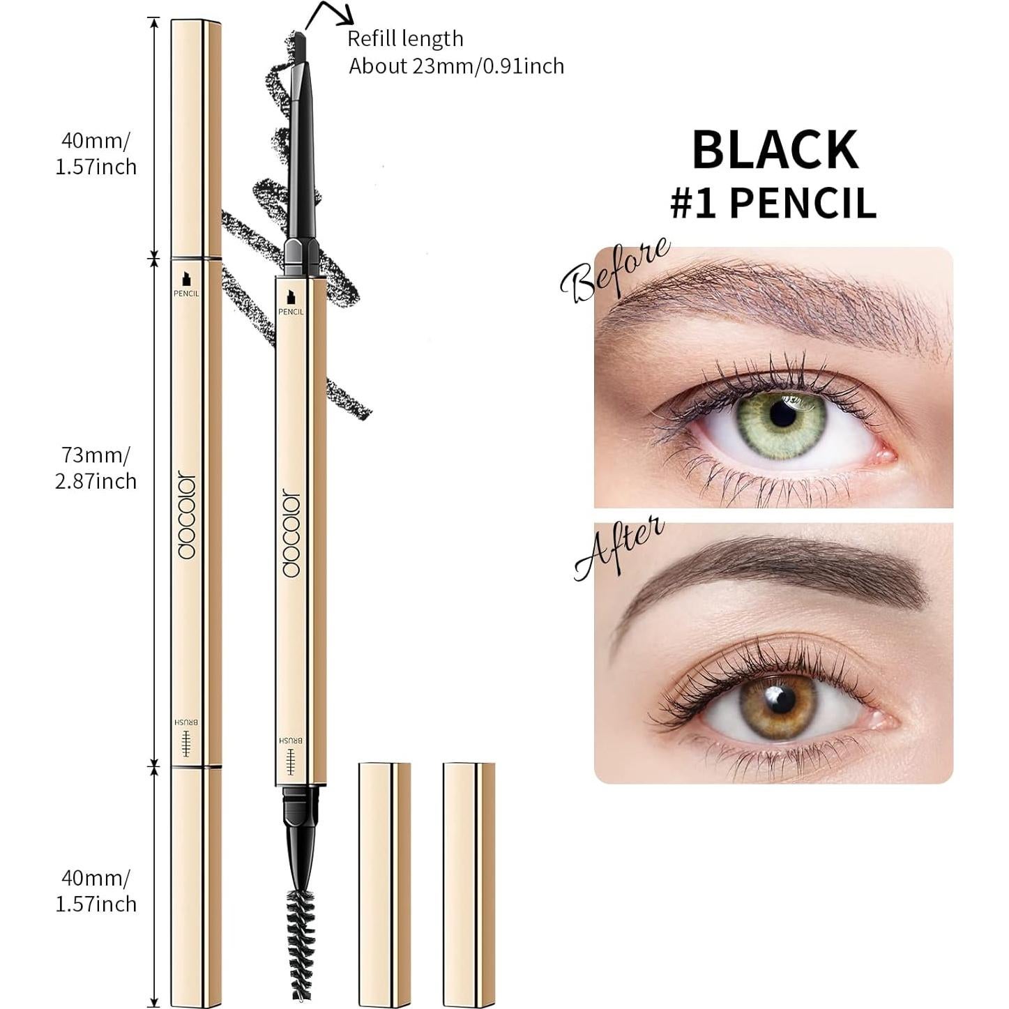 Lápiz Micro para Cejas Docolor 2 Piezas - Definidor a Prueba de Agua