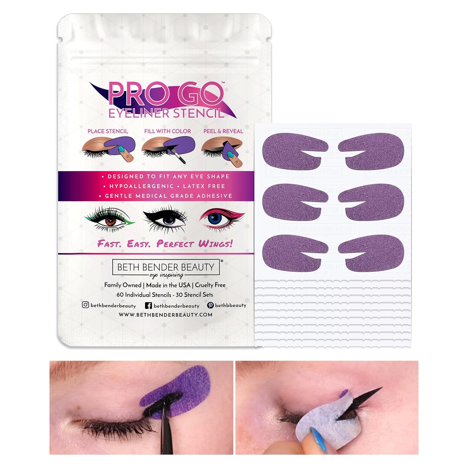 Plantillas de Eyeliner Pro Go Beth Bender Beauty - 60 Unidades