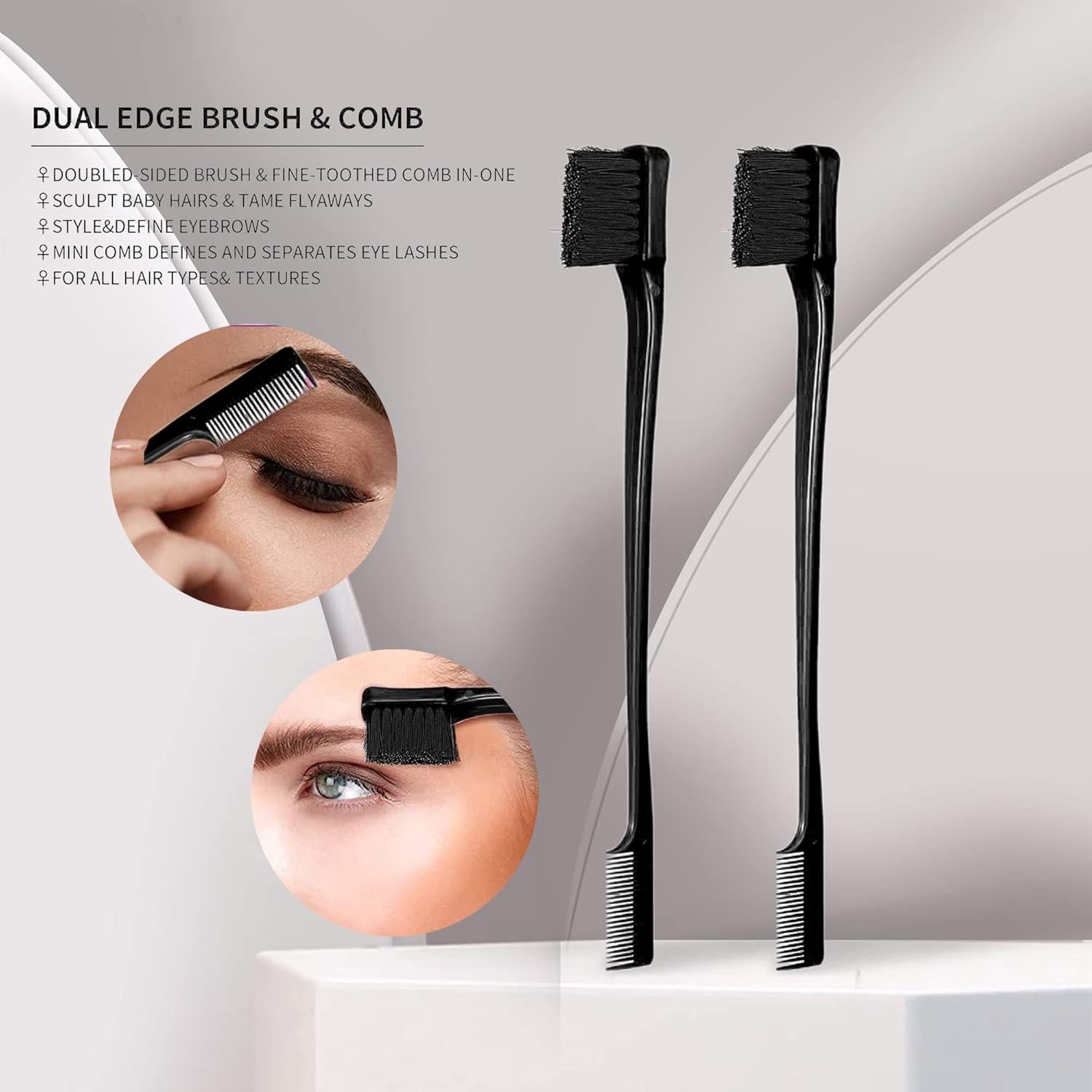 Combo Cepillo y Peine Doble Cara MayaBeauty Negro 2 Piezas