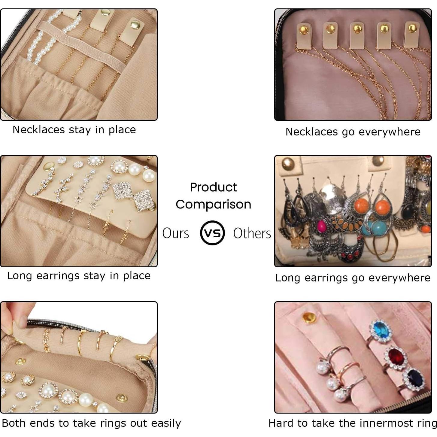 Organizador de Joyería de Viaje BAGSMART Negro Compacto