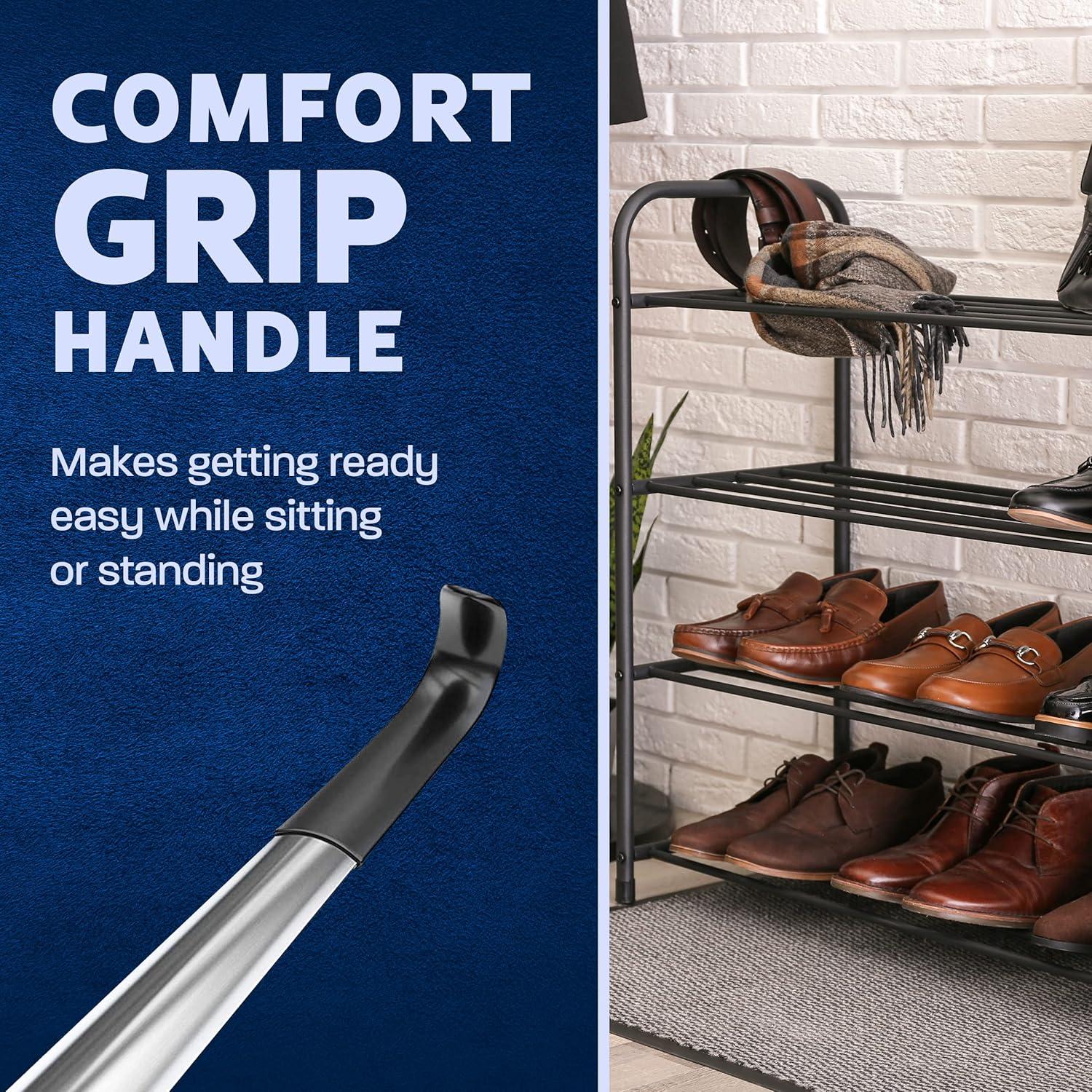 Cuerno de Zapato de Metal Mango Largo para Adultos - 42cm