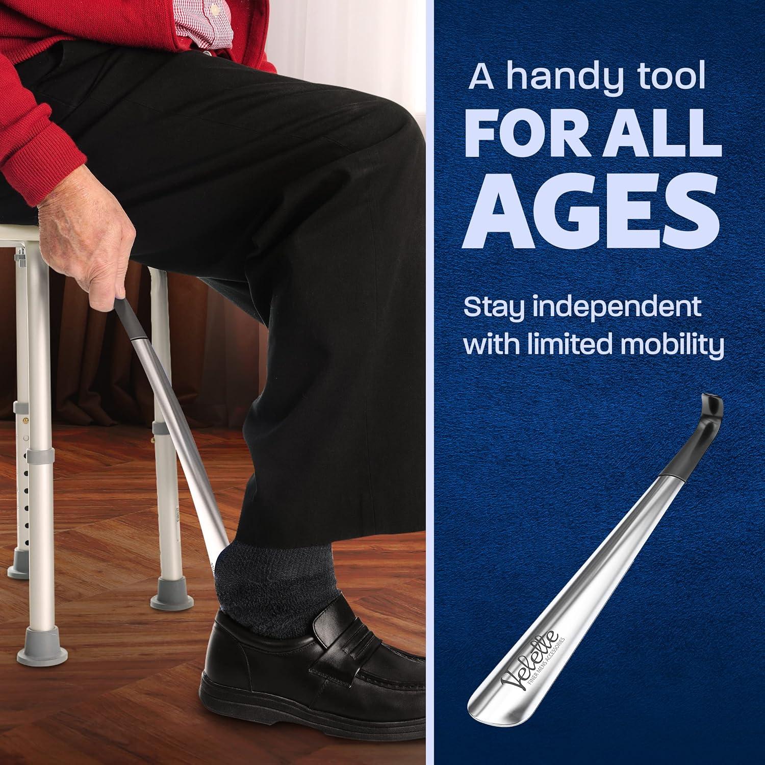 Cuerno de Zapato de Metal Mango Largo para Adultos - 42cm