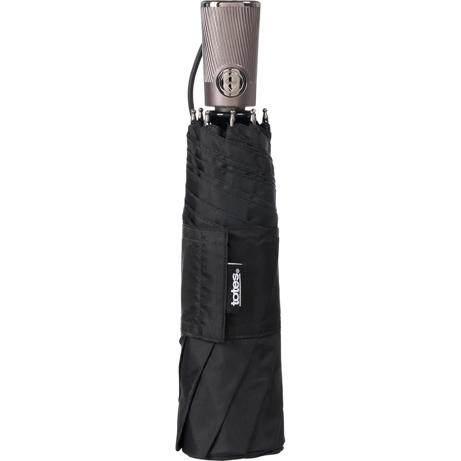 Paraguas Portátil Totes Negro Automático Impermeable 109 cm
