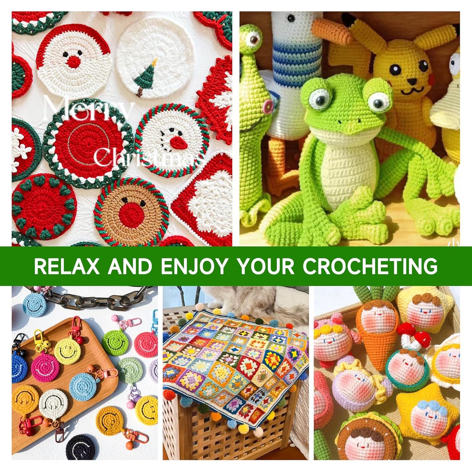 Kit de Ganchos de Crochet Inscraft 67 Pcs con Mangos Ergonómicos