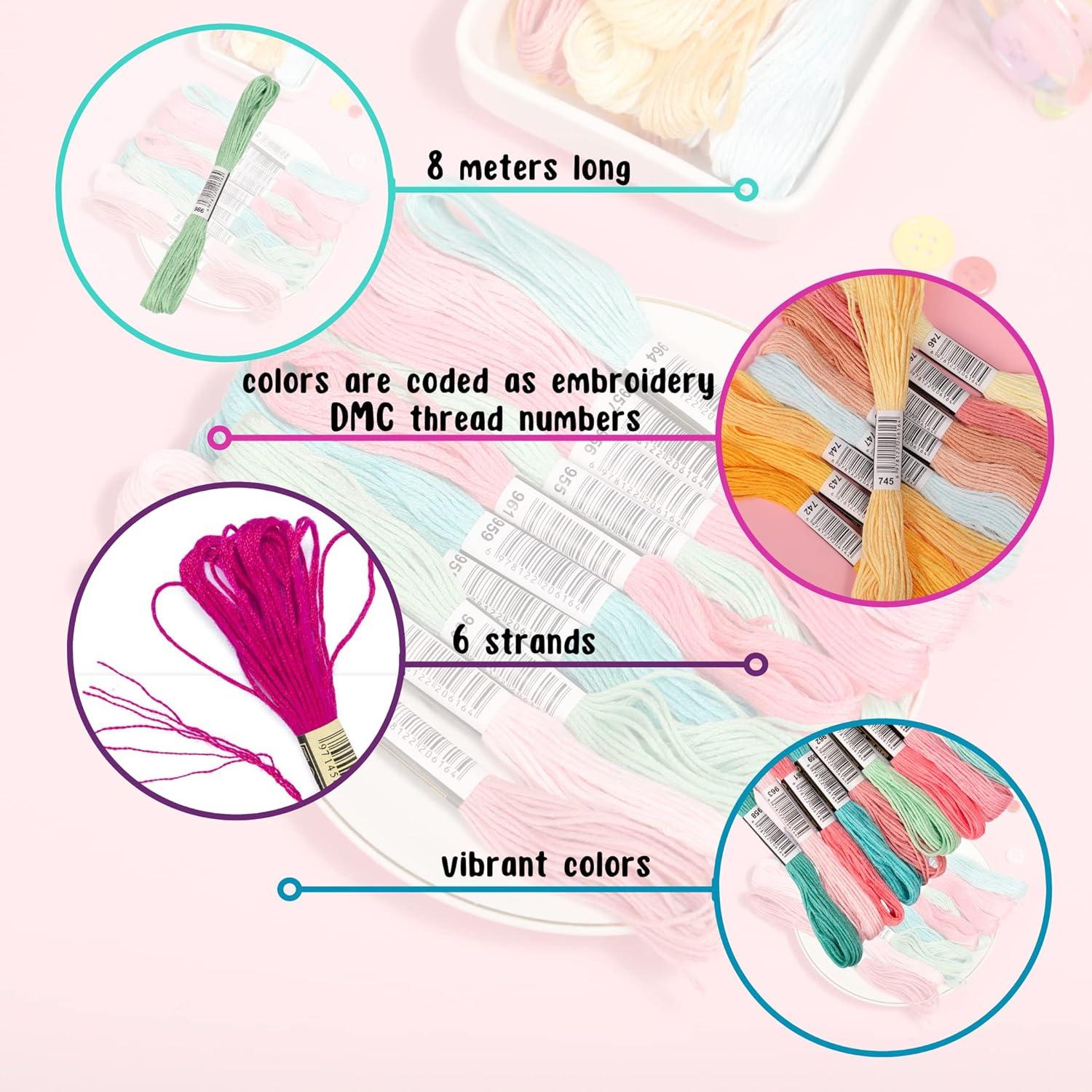 Hilos de Bordado Elementos de Athena - 447 Colores Algodón