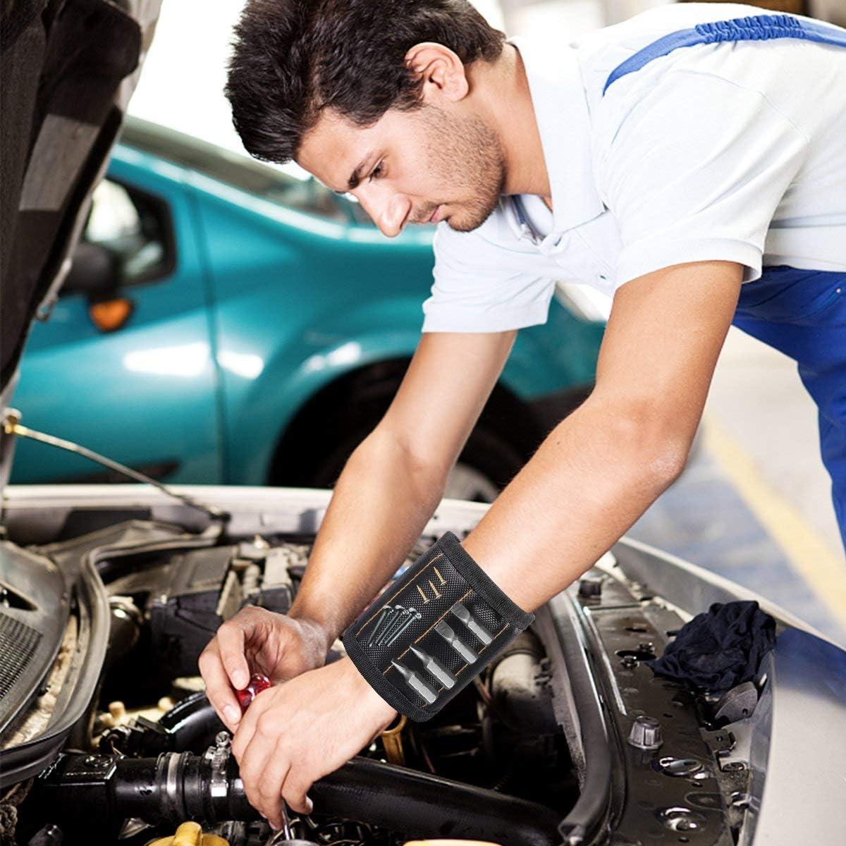 Pulsera Magnética LATME Negra con 15 Imanes para Herramientas