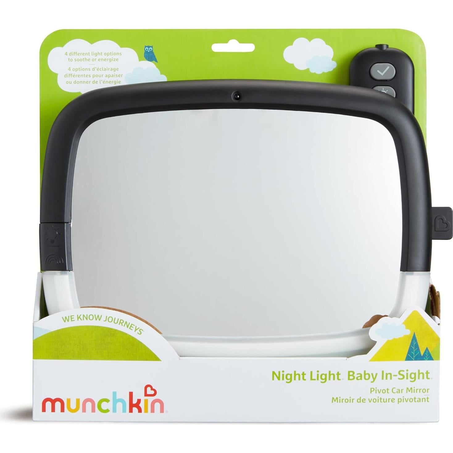Espejo para coche Munchkin Brica con luz LED nocturna 28.5x20.3 cm