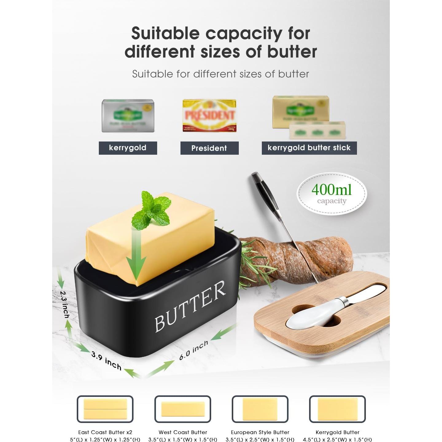 Plato de Mantequilla con Tapa AISBUGUR Cerámica Negra 15x10cm