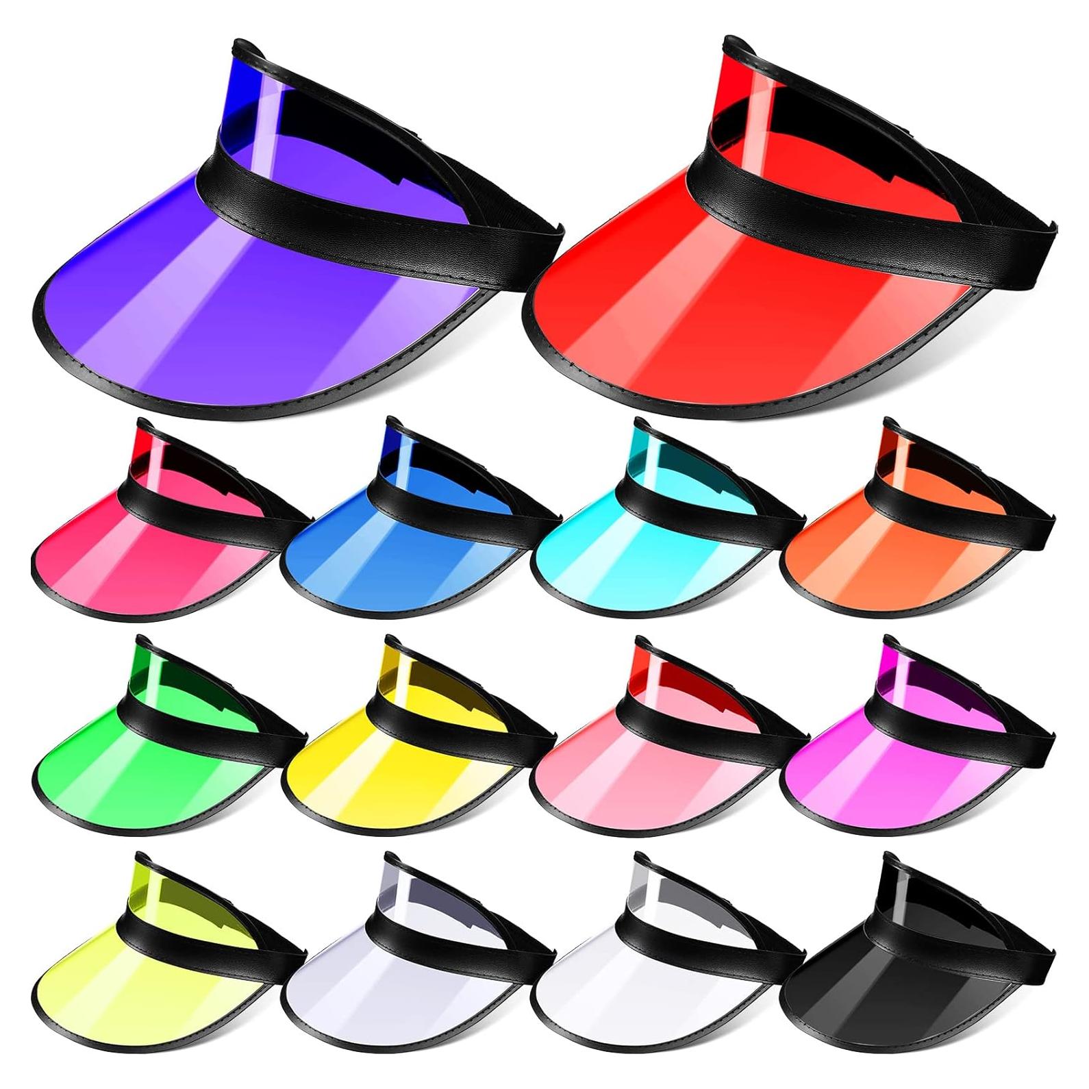 Paquete de 14 Gorras de Sol Unisex Transparente Caramelo