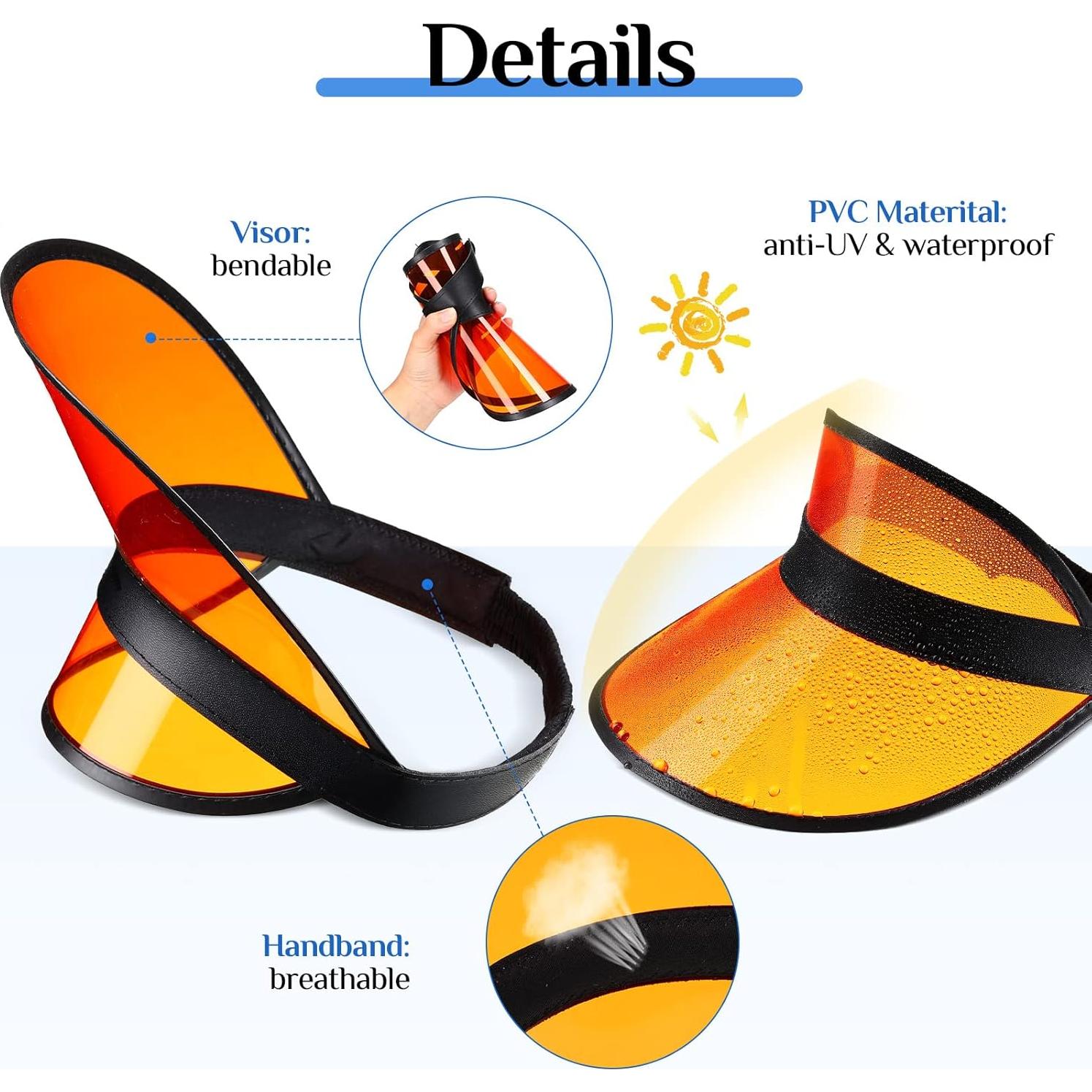 Paquete de 14 Gorras de Sol Unisex Transparente Caramelo