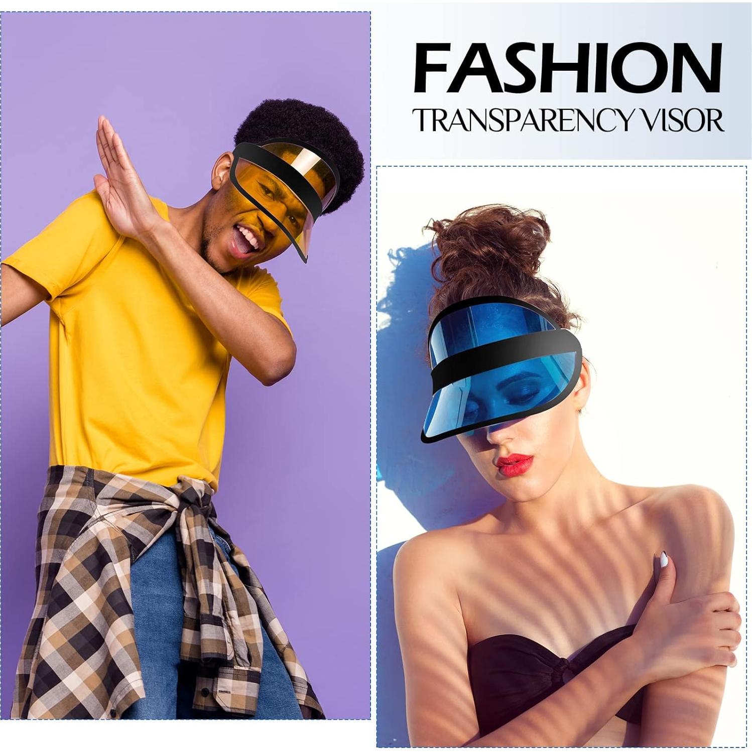 Paquete de 14 Gorras de Sol Unisex Transparente Caramelo