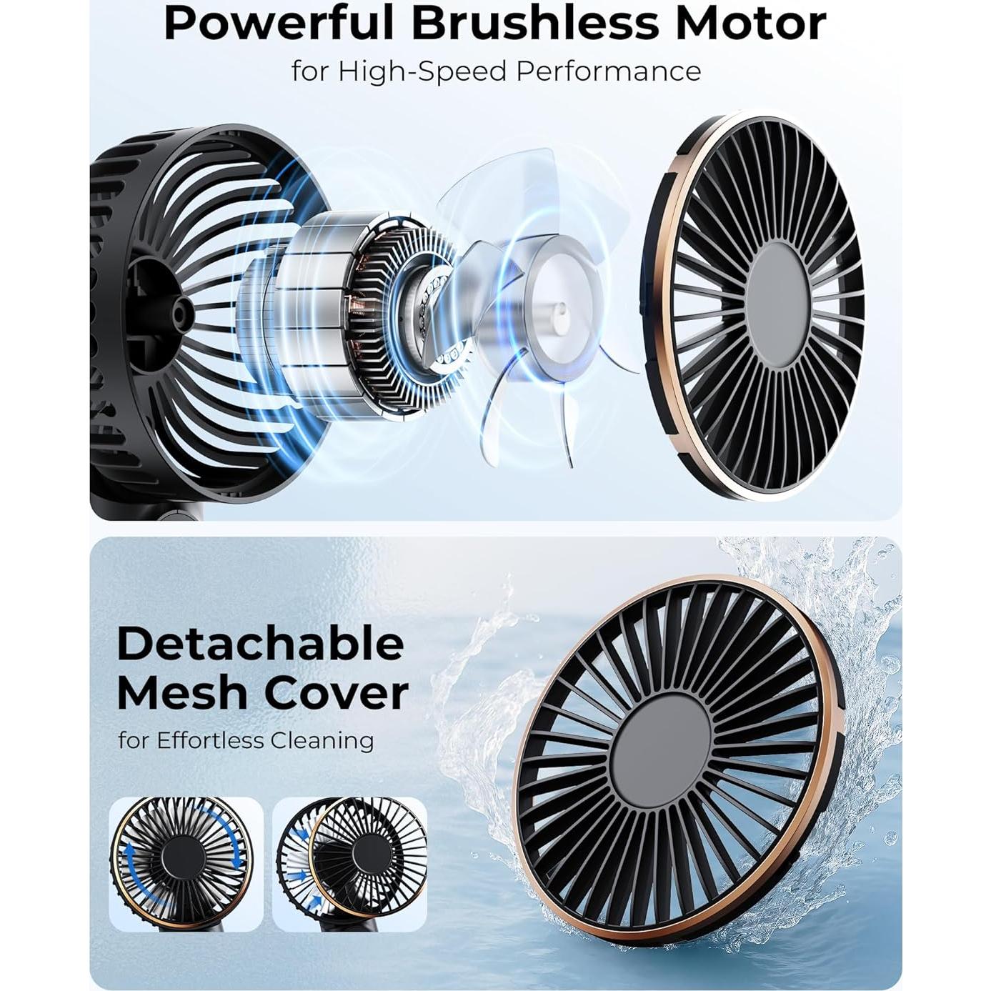 Ventilador Portátil de Mano TUNISE M12 4000mAh 6 Velocidades